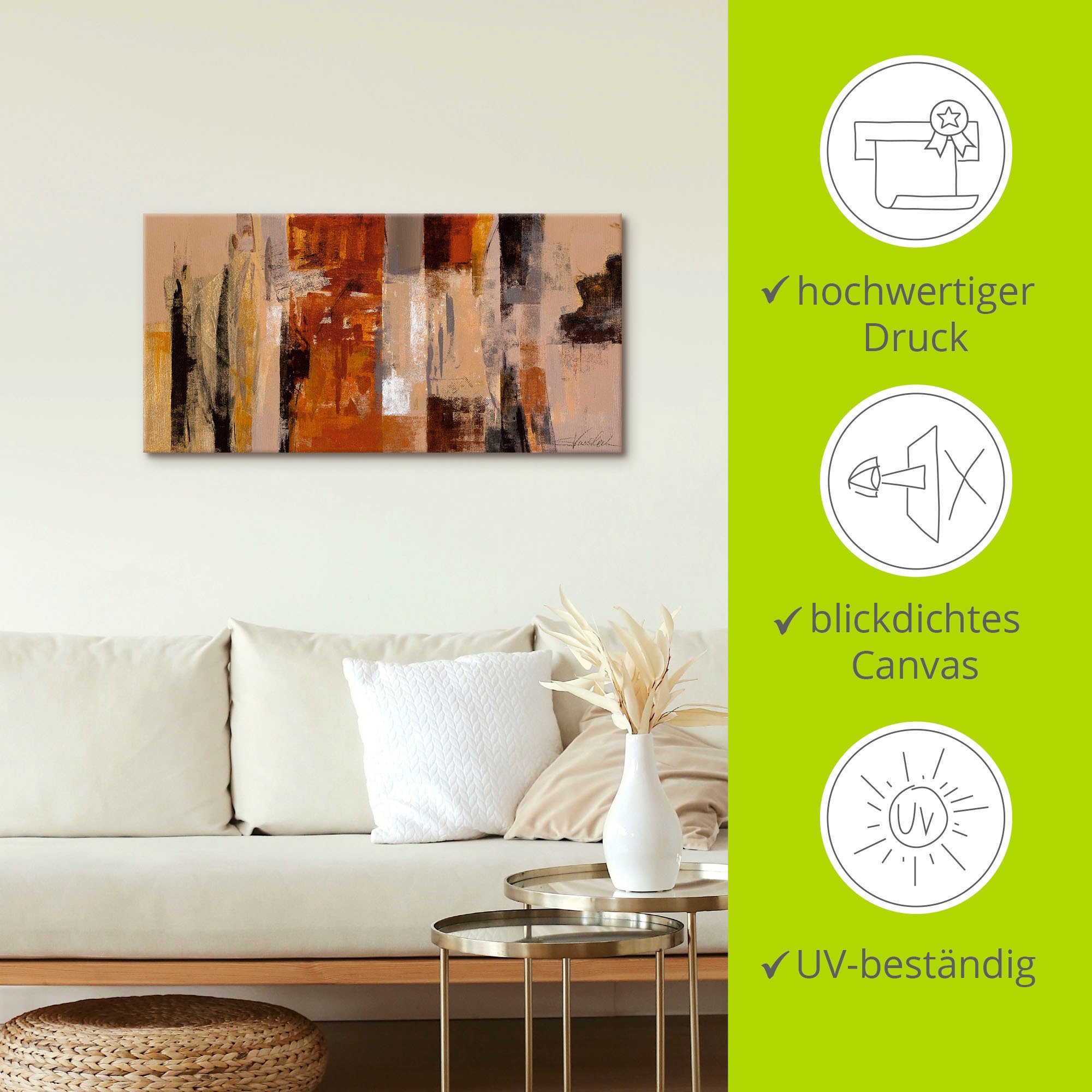 Artland Wandbild »Stadt-Morgen«, Gegenstandslos, (1 St.), als Leinwandbild, Poster in verschied. Größen