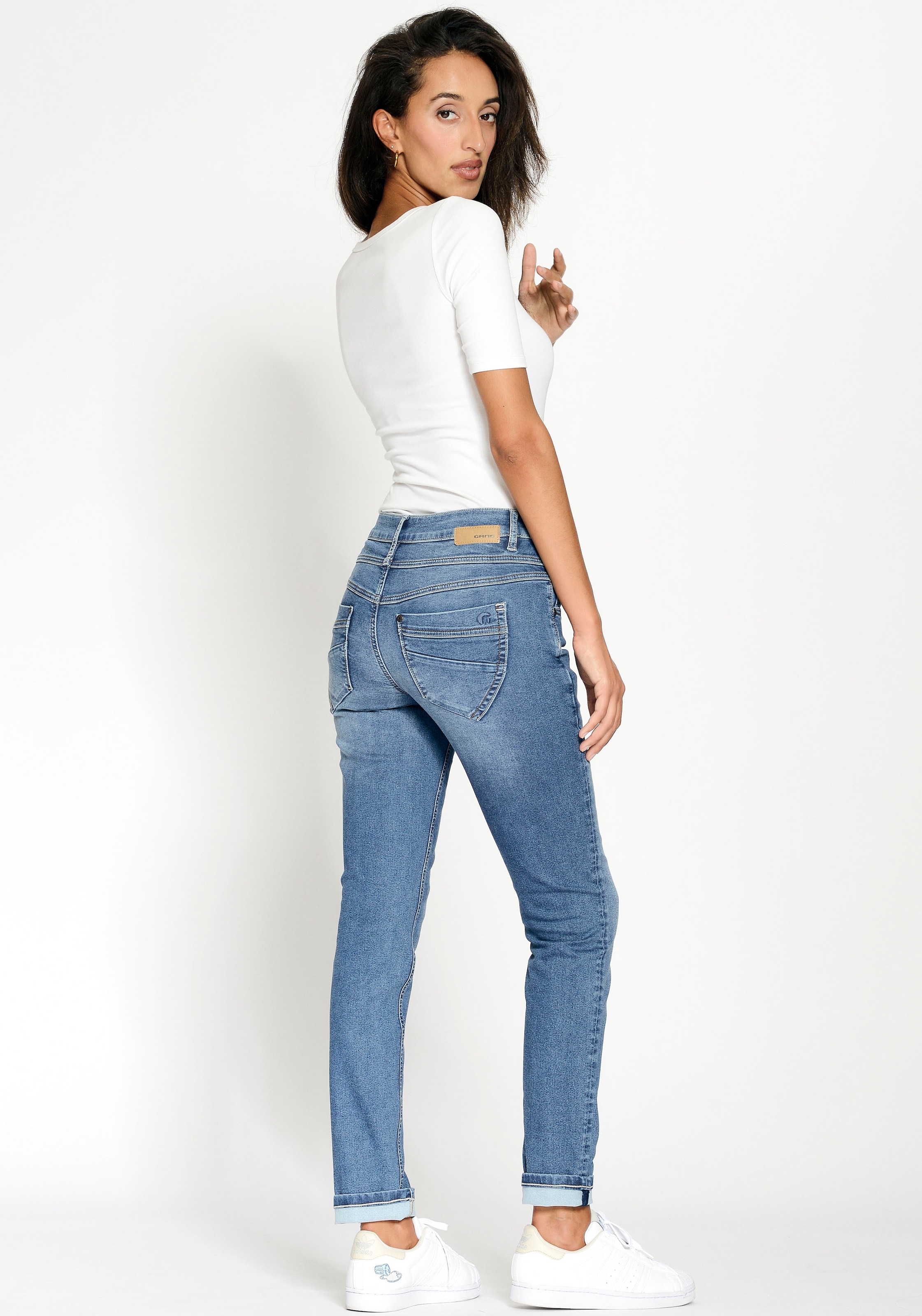 GANG Skinny-fit-Jeans »94MORA«, | 3-Knopf-Verschluss vorne und BAUR mit für Passe bestellen