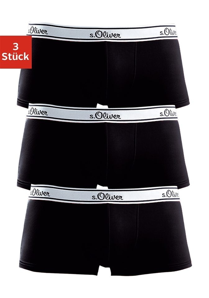 s.Oliver Hipster Packung, 3 Stk. knapp sitzende schöne Retro Pants aus Baumwollmischung