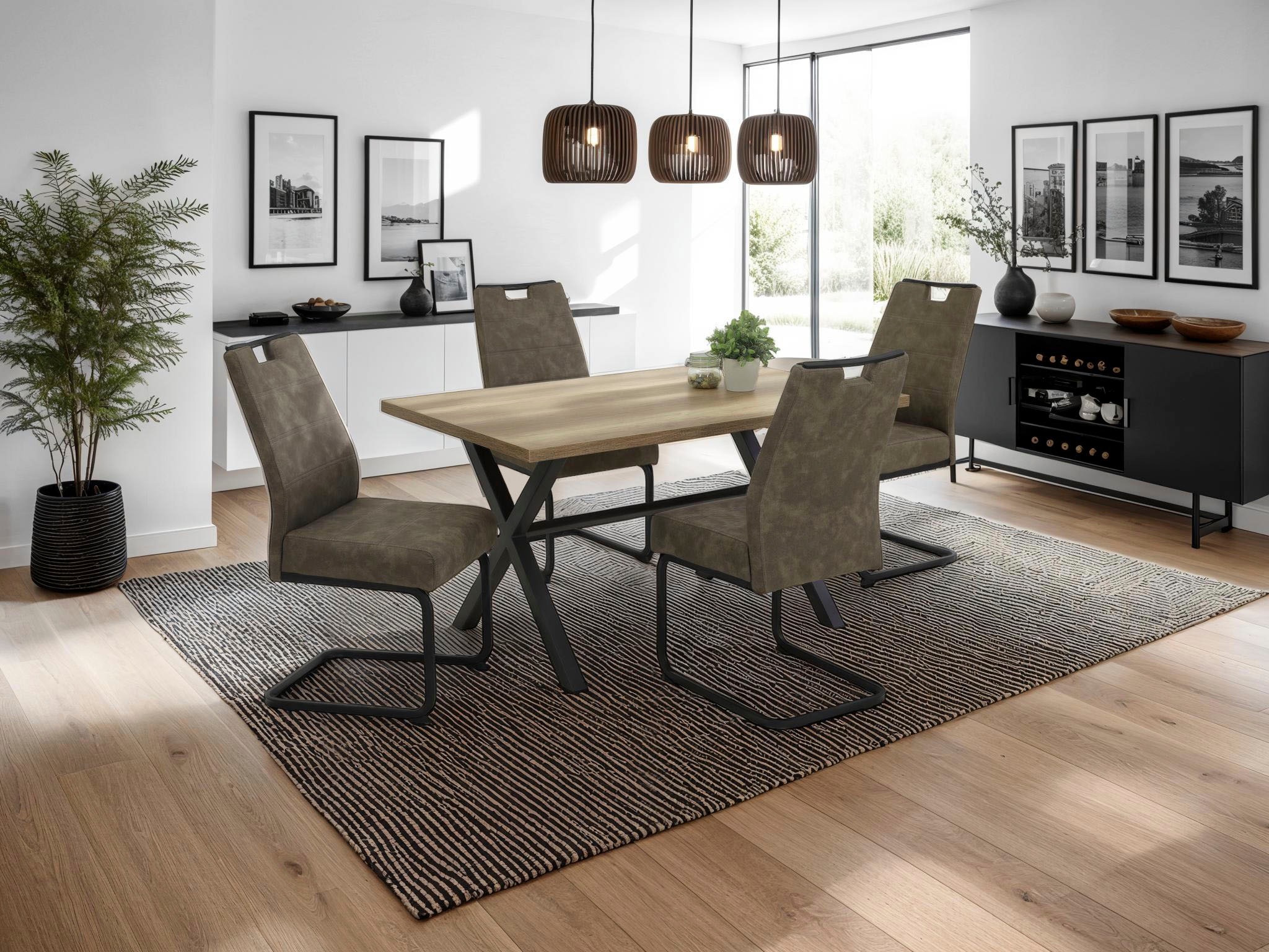 HELA Freischwinger "KERTIN" (Set) 4 Stk.XL Sitzbreite, Griff, Federkorb, 14 günstig online kaufen