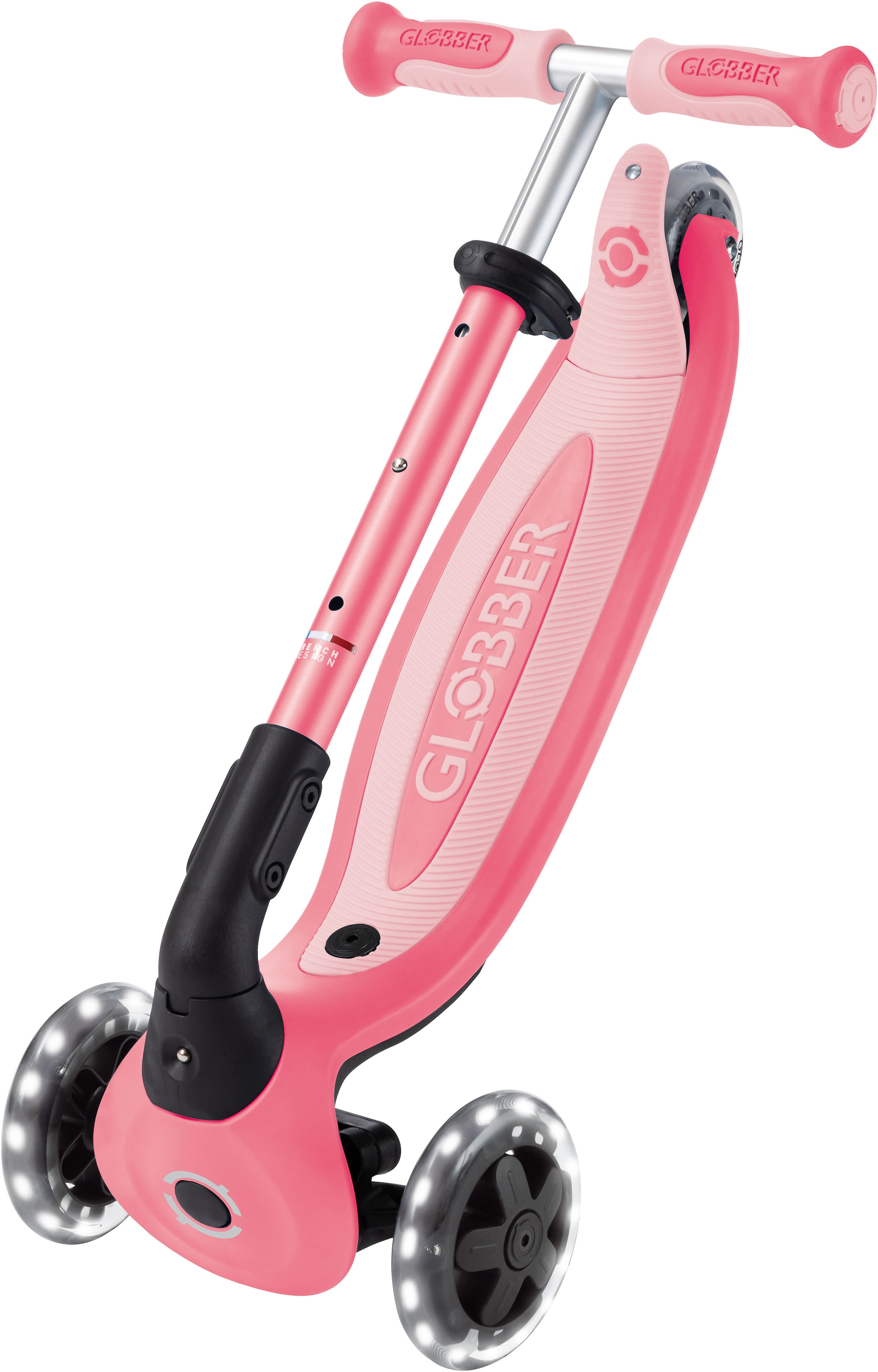 Globber Tretroller »GO-UP BABY 360 LIGHTS, mit Leuchtrollen und Leuchtmodul«