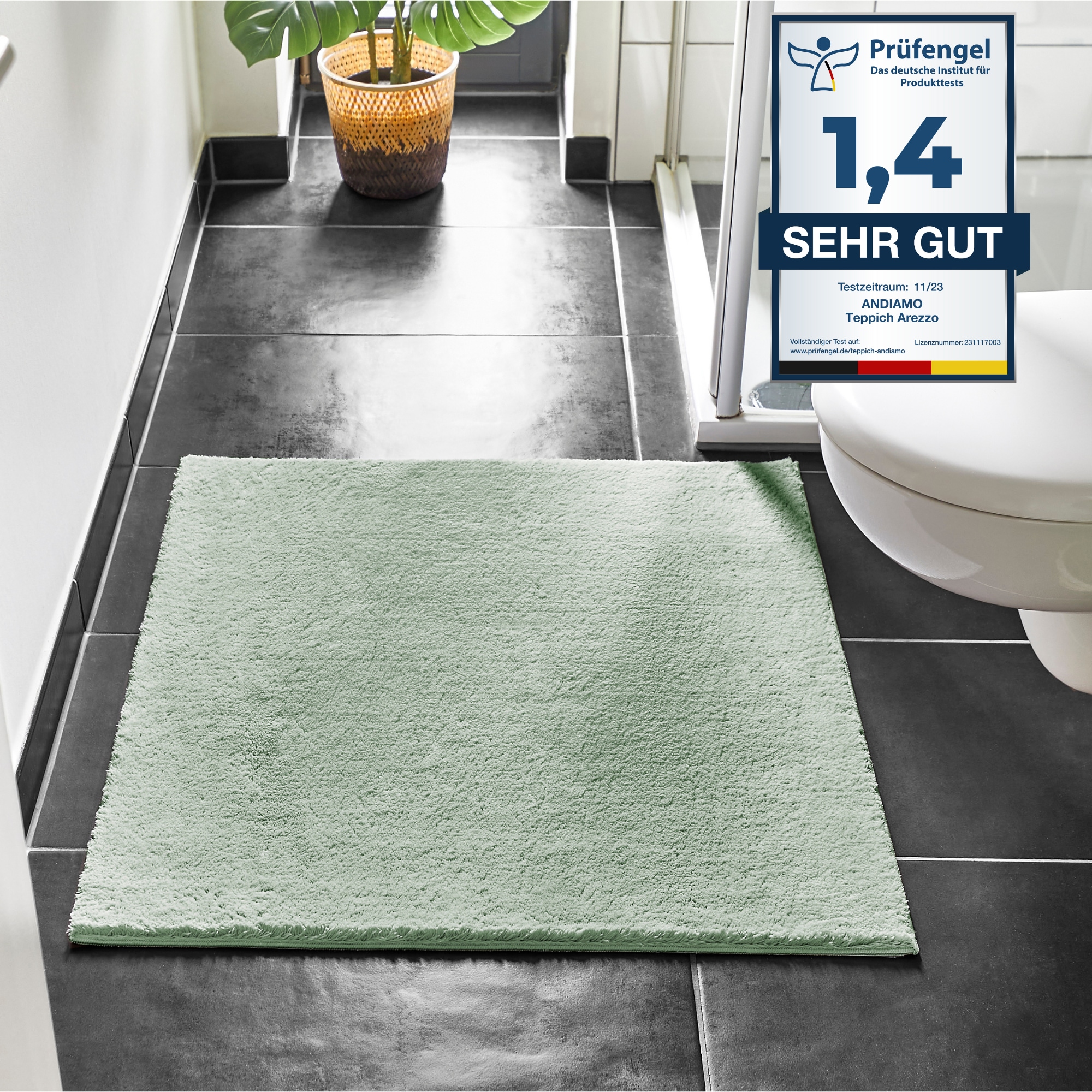 Andiamo Badematte "Arezzo" Höhe 16 mm rutschhemmend beschichtet fußbodenhei günstig online kaufen