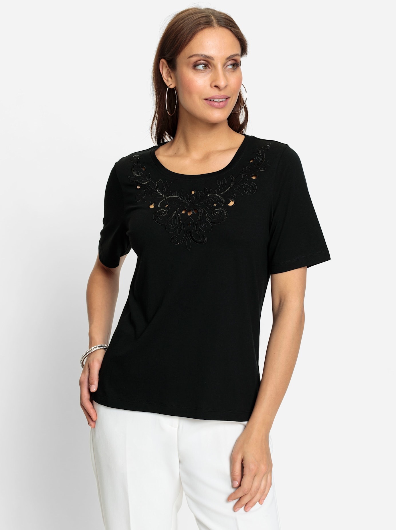Lady Rundhalsshirt "Kurzarm-Shirt" 1 Stk. tlg. günstig online kaufen