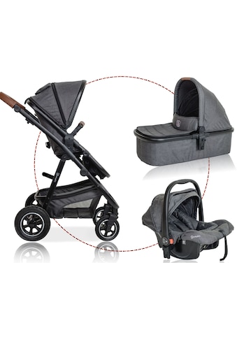 BabyGo Kombi-Kinderwagen »Simplex AIR 3in1, Grey melange«, 15 kg, inkl. Babywanne +... kaufen