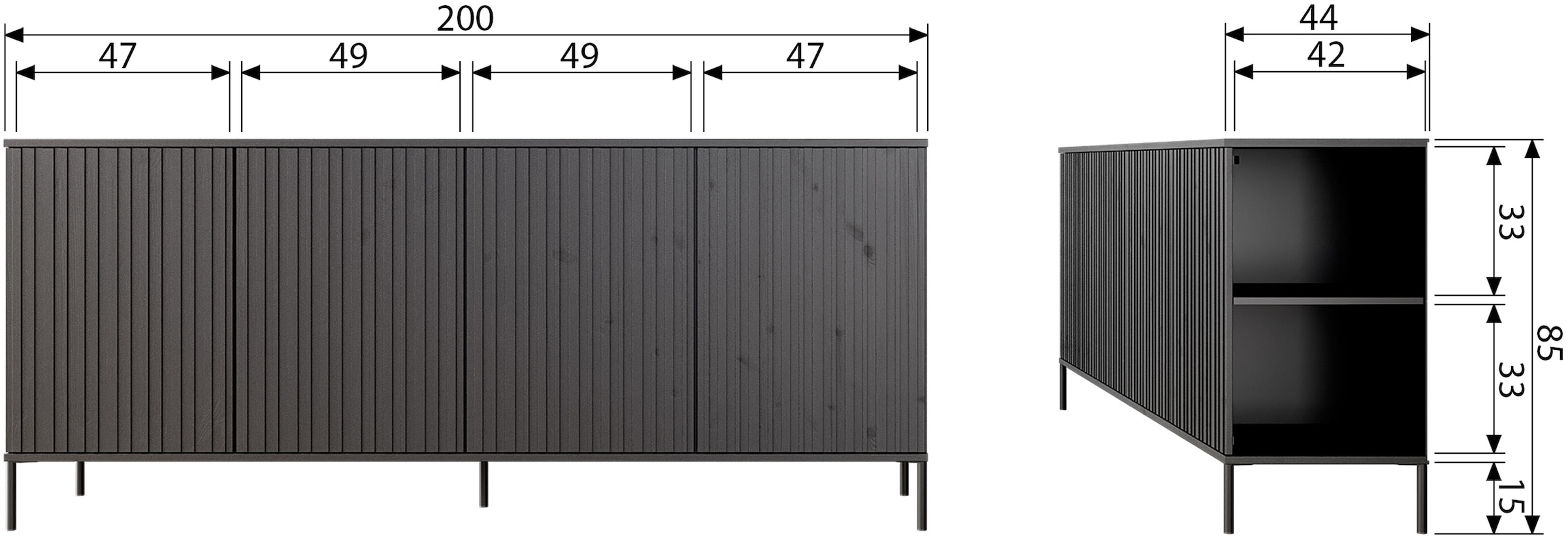 WOOOD »New Gravure« New Gravure Sideboard von WOOOD, elegantes Design und viel Stauraum