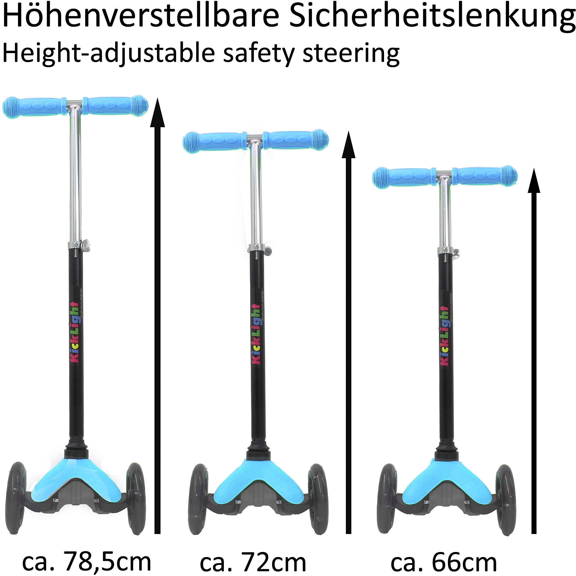 Jamara Dreiradscooter »KickLight«, mit LED-Rädern