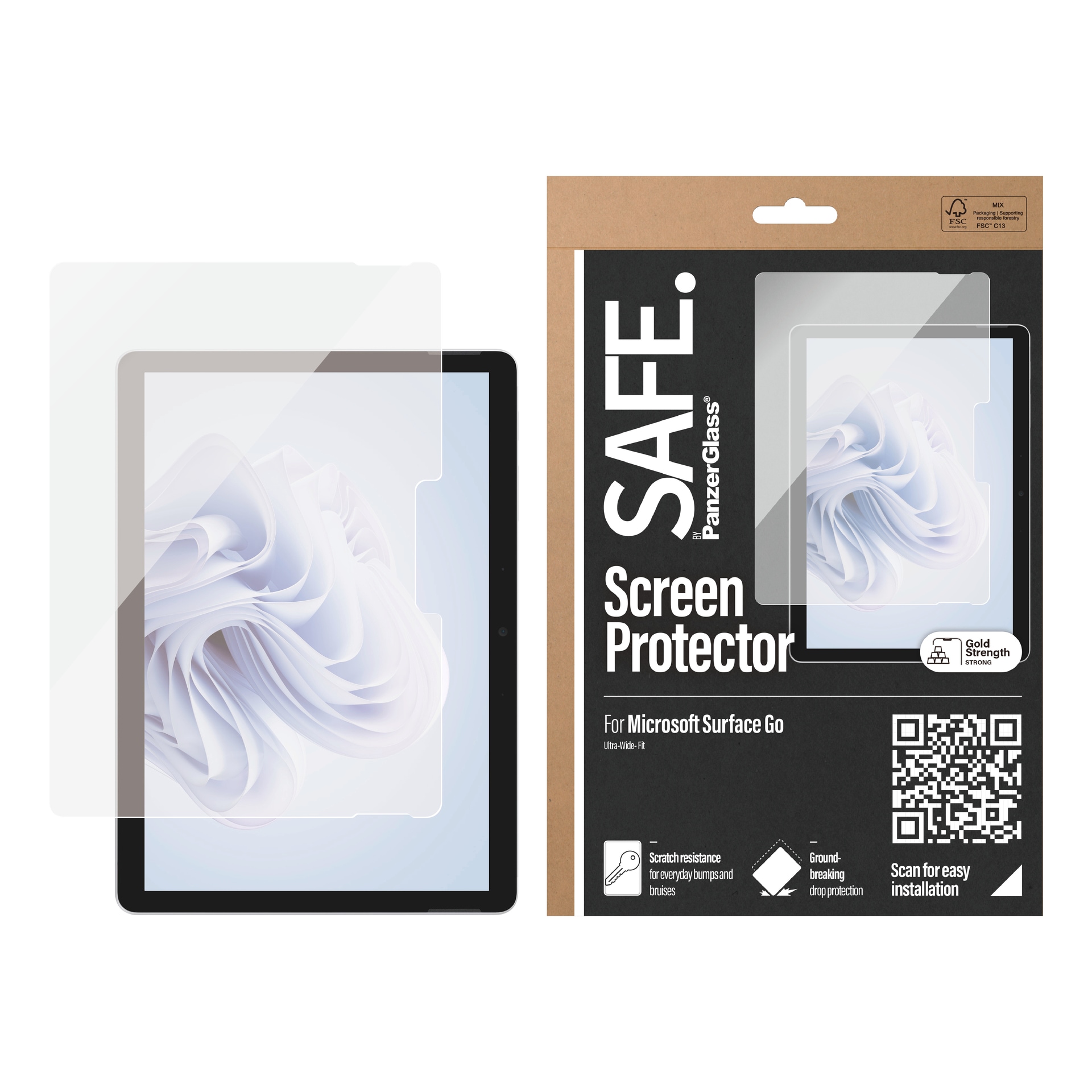 Displayschutzglas »Ultra-Wide Fit Screen Protector«, für Microsoft Surface Book Go, Displayschutzfolie, Schutzfolie, Bildschirmschutz, kratz- & stoßfest