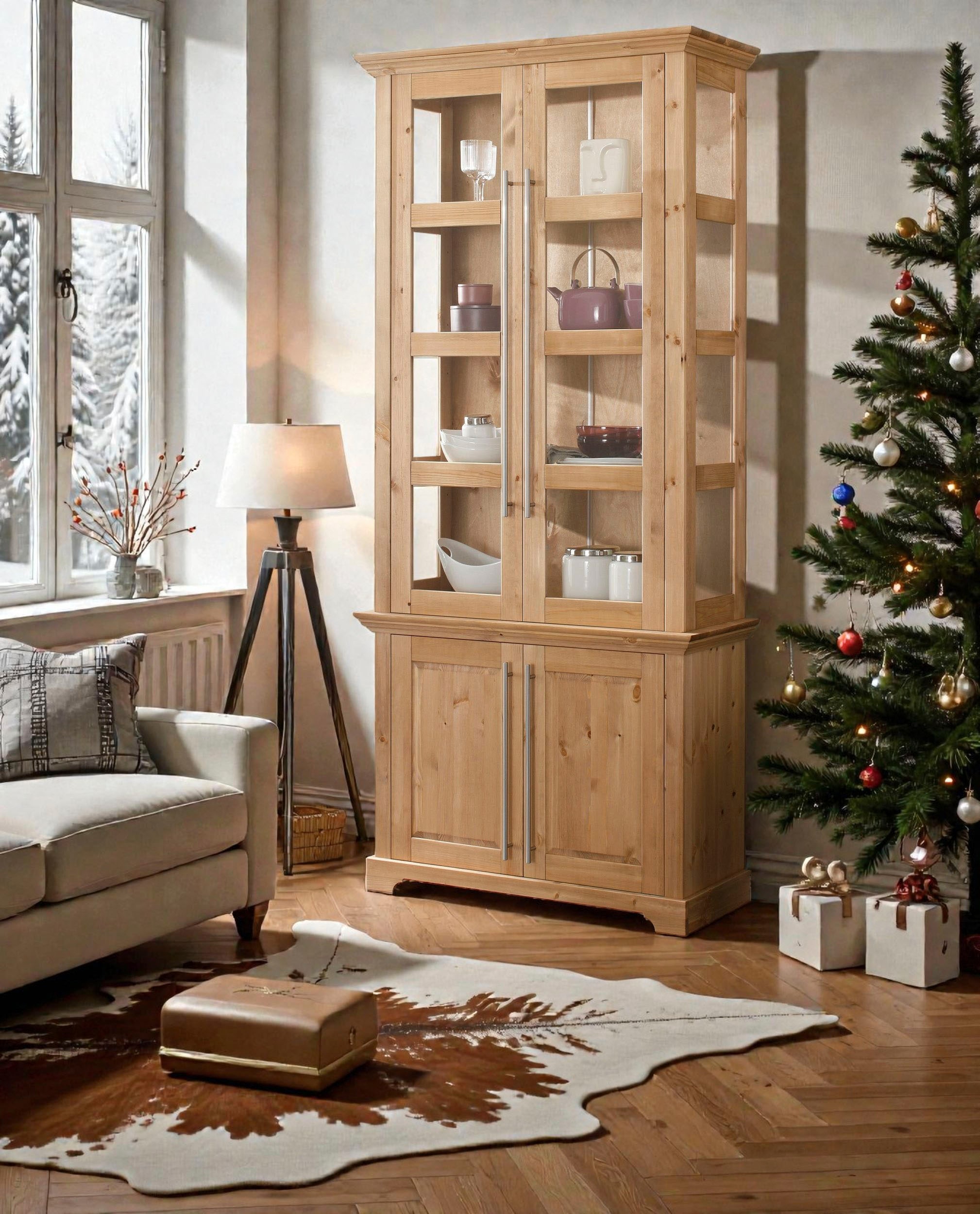 Home affaire Vitrine »Meliss« aus massiver Kiefer, FSC® zertifiziert, Breite 94 cm