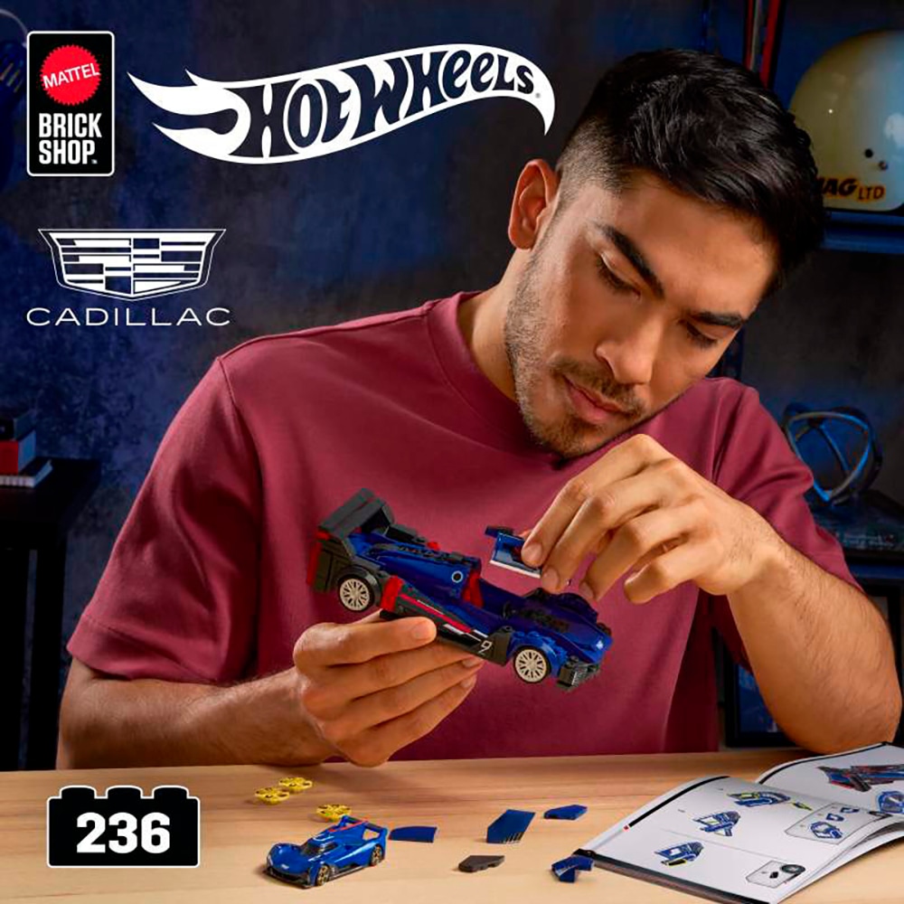 Mattel® Modellbausatz »Mattel Brick Shop Hot Wheels, SPEED SERIES CADILLAC« 236 Stk. tlg. 1:32