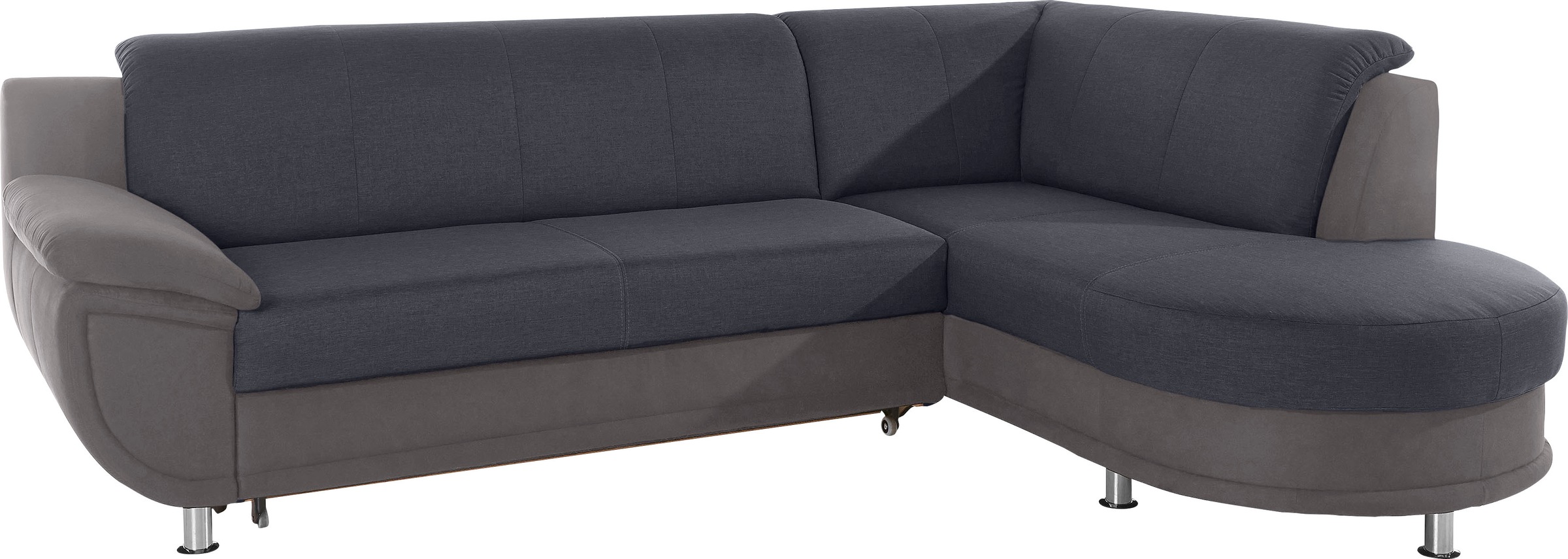 TRENDMANUFAKTUR Ecksofa »Rondo 3, zeitlos und bequem, Materialmix, breite Armlehnen, L-Form«, wahlweise mit Federkern für mehr Komfort, wahlweise mit Bettfunktion