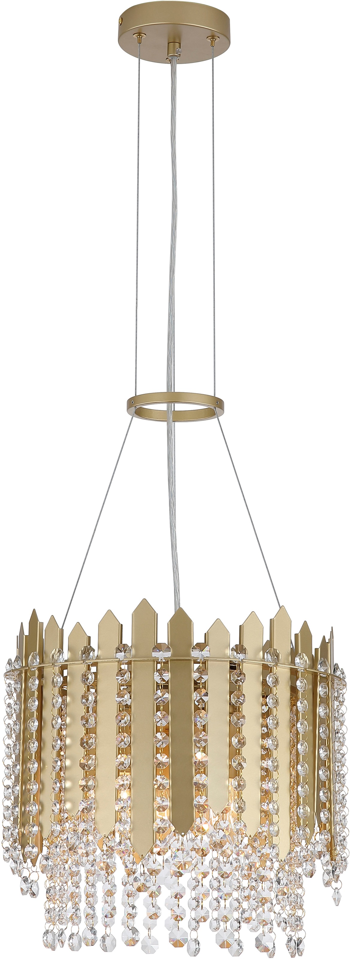 Searchlight Pendelleuchte »Spear-5Lt-Pendelleuchte, goldenes Metall mit klarem Kristall« E27 1 Stk.