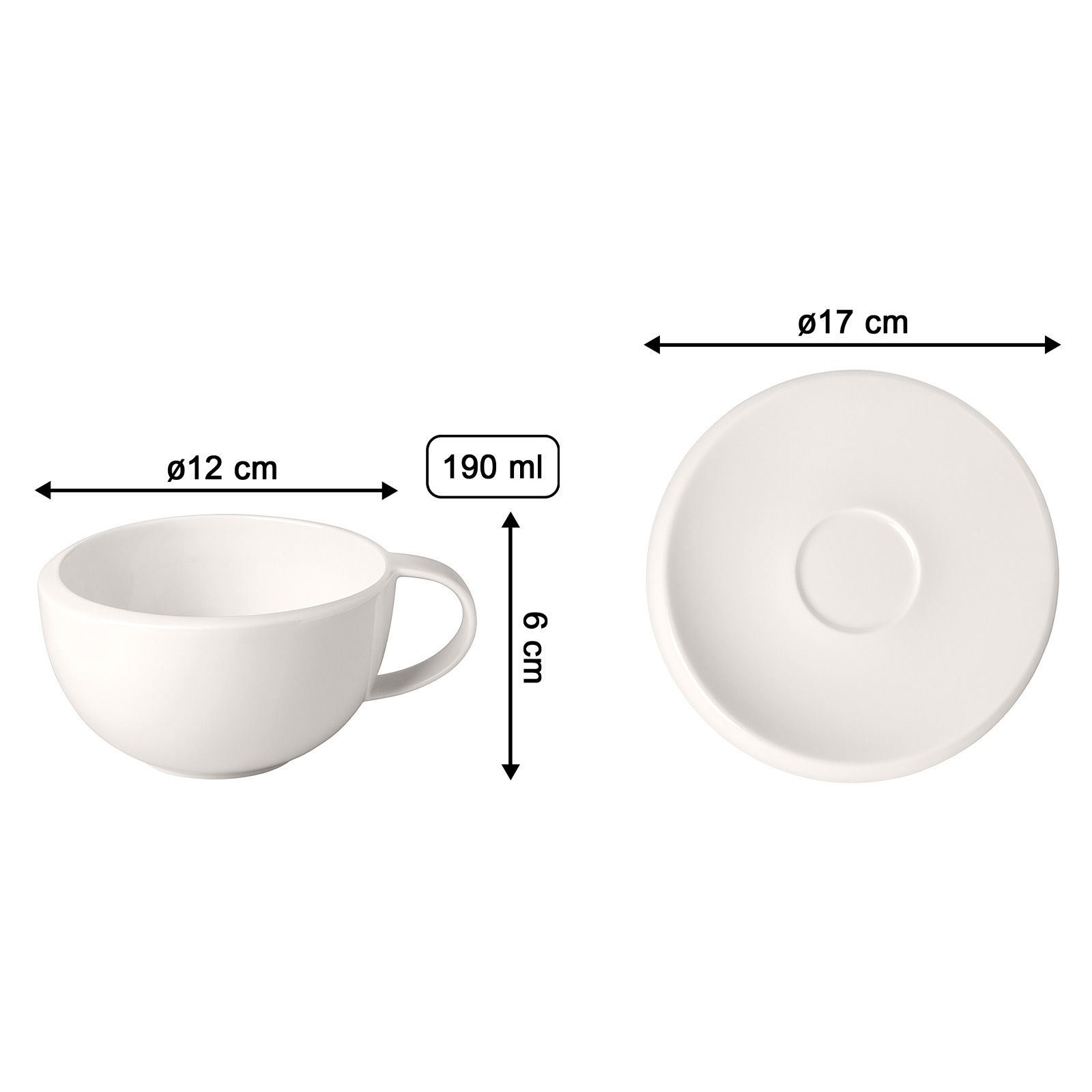 Villeroy & Boch Tasse "Kaffeetassen mit Untertassen NewMoon 190 ml 6er Set günstig online kaufen
