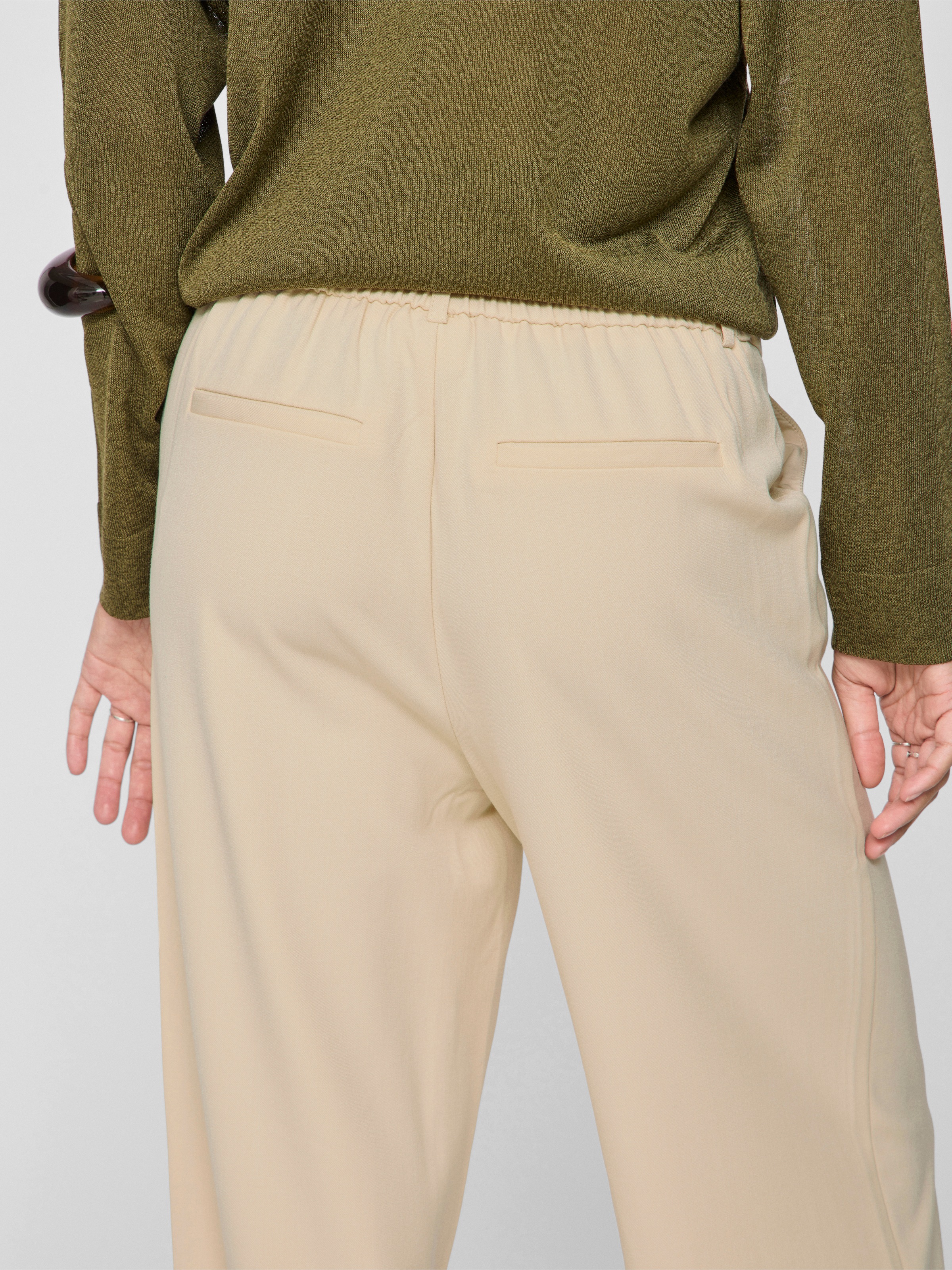 Vila Pantalon Taille Haute Varone Wide Leg Sandshell 36 Femme 3