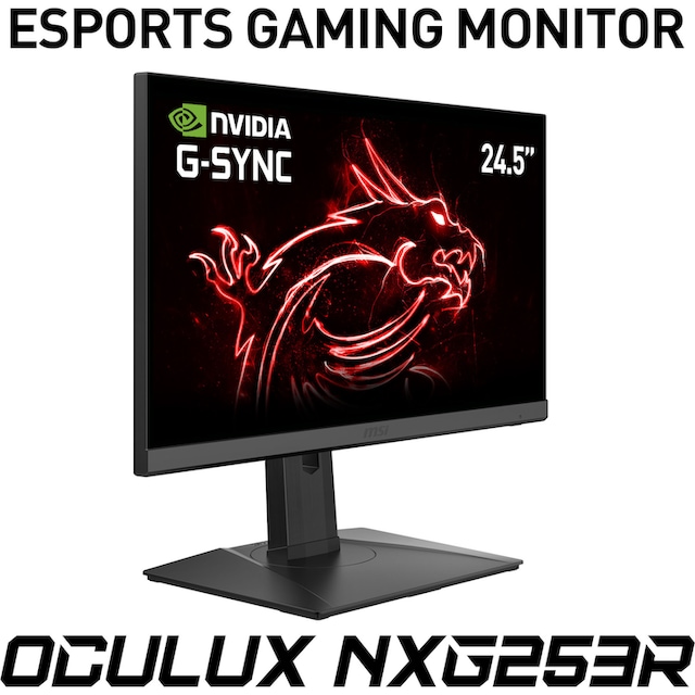 MSI Gaming-LED-Monitor »Oculux NXG253R E-Sports«, 62,2 cm/25 Zoll, 1920 x  1080 px, Full HD, 1 ms Reaktionszeit, 360 Hz, höhenverstellbar, 3 Jahre  Herstellergarantie | BAUR