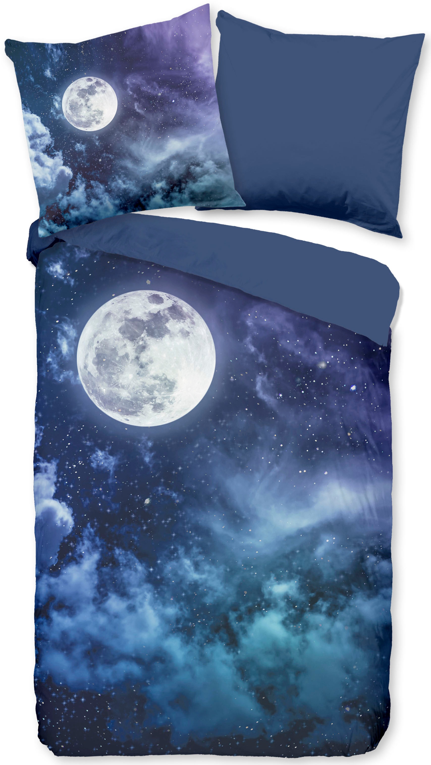 PURE luxury collection Wendebettwäsche "Universee" 2 Stk. Mikrofaser, 135x2 günstig online kaufen