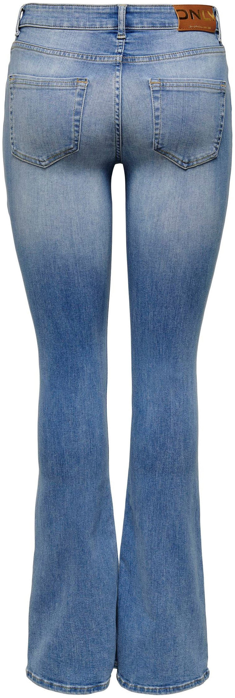 ONLY Bootcut-Jeans »ONLBLUSH MID FLARED DNM TAI467 NOOS«, modische Used Waschung