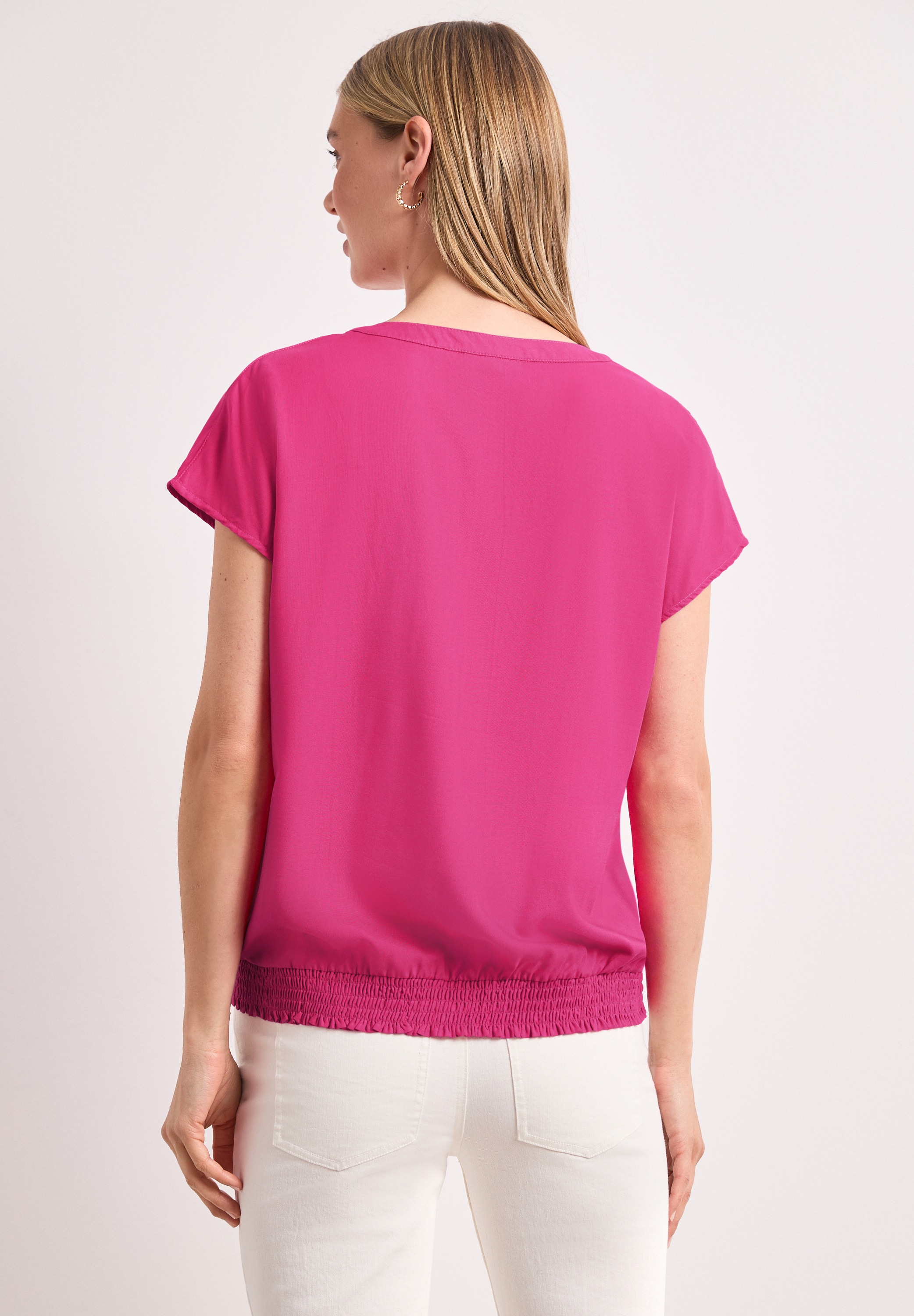 STREET ONE Kurzarmbluse Sommerbluse aus Viskose