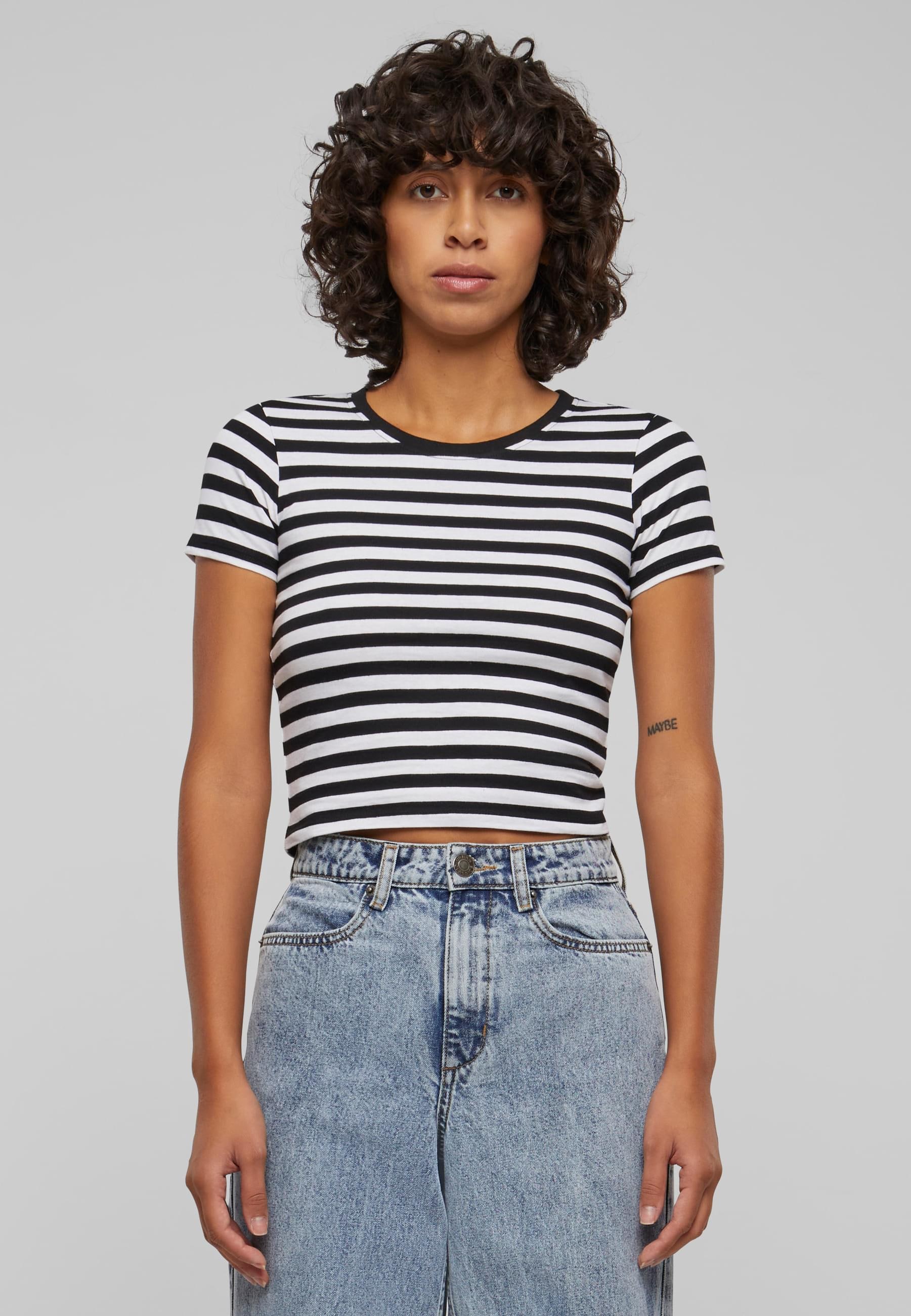 URBAN CLASSICS T-Shirt »Urban Classics Damen Ladies Short Striped Tee«