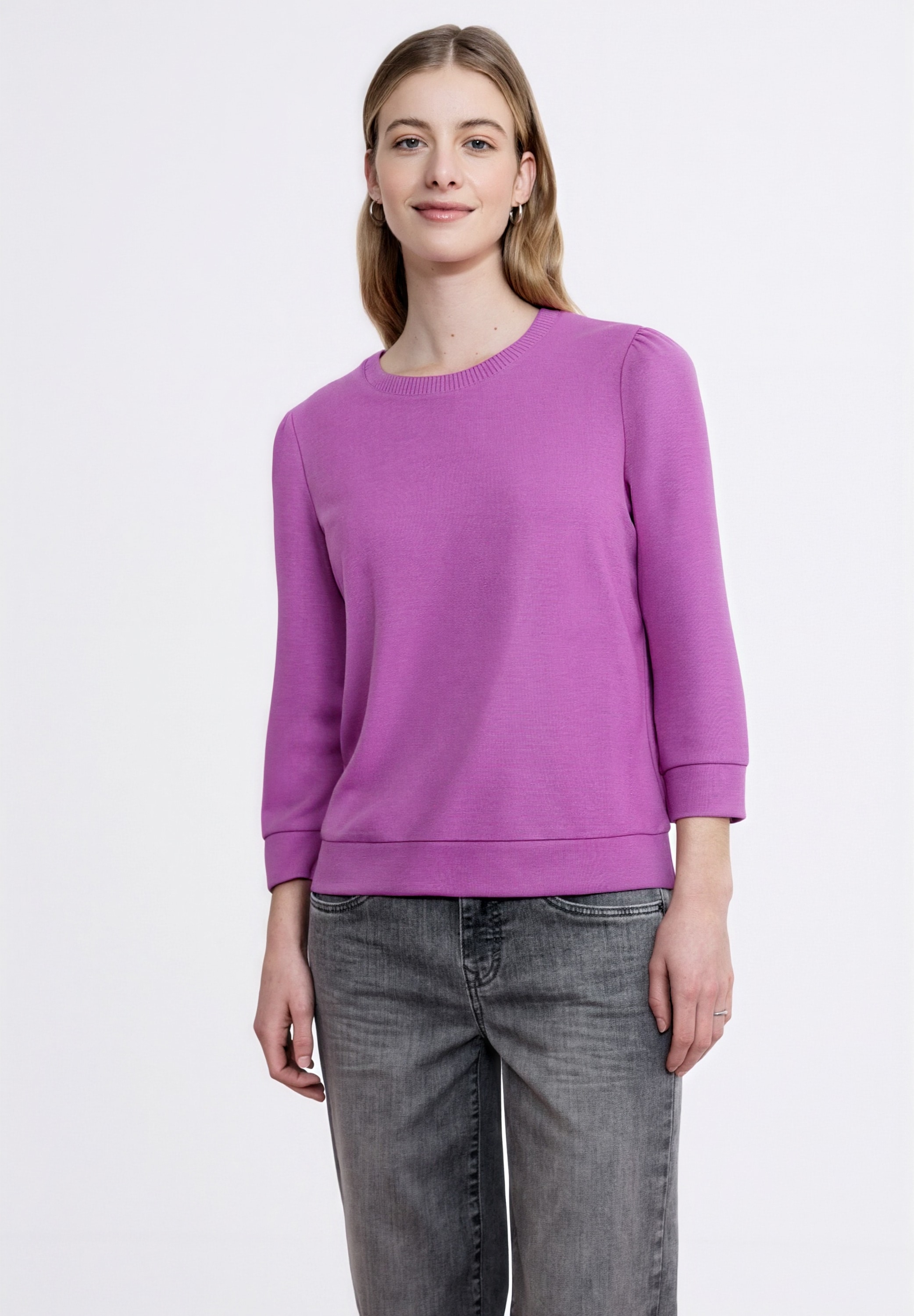 STREET ONE STUDIO 3/4-Arm-Shirt mit Rundhalsausschnitt günstig online kaufen