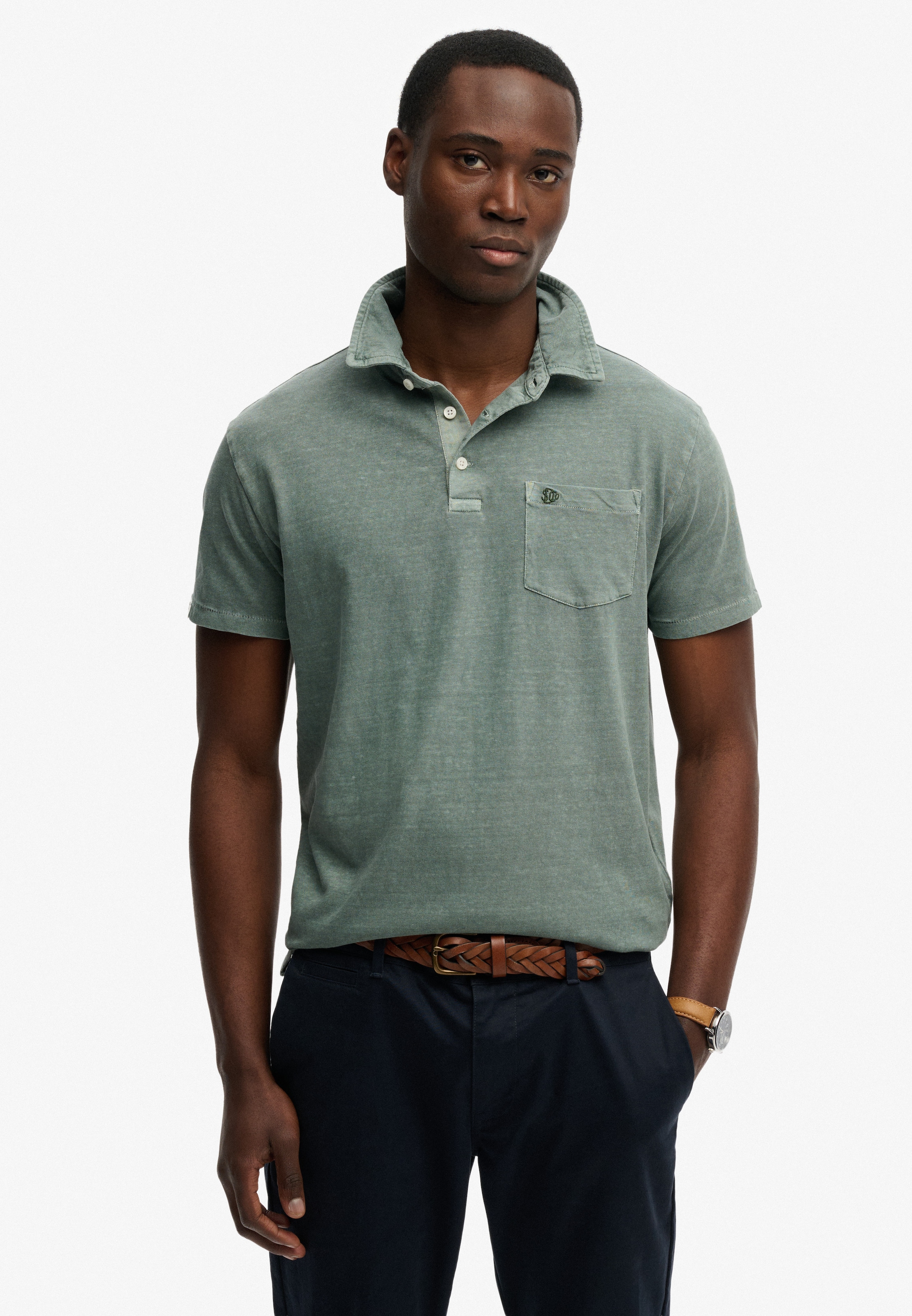 Superdry Poloshirt "CLASSIC COTTON LINEN POLO" aus tollem Baumwoll-Leinen-M günstig online kaufen