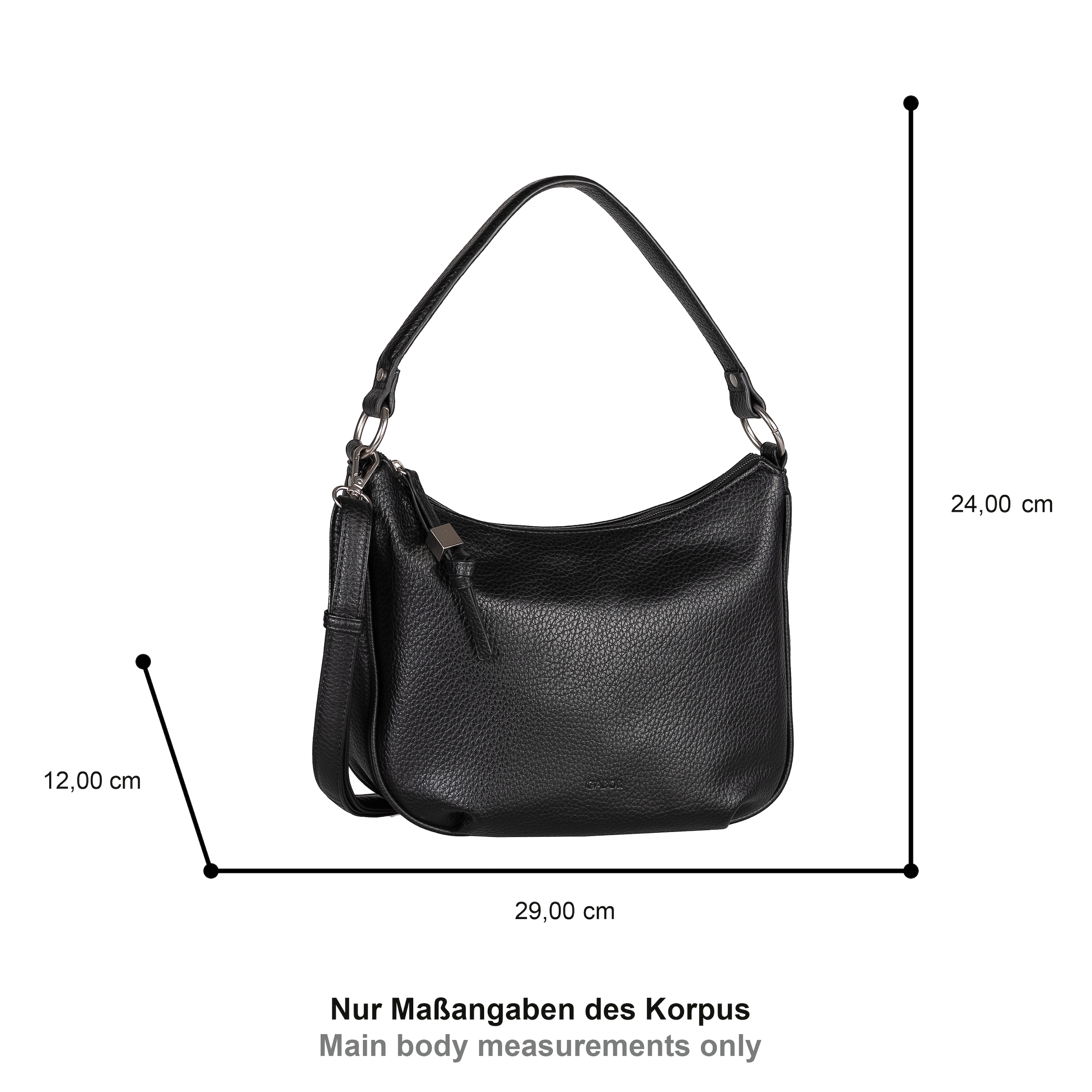 Gabor Schultertasche »Rosina« lässiger Look mit softem Material und markantem Metalldetail am Zipper