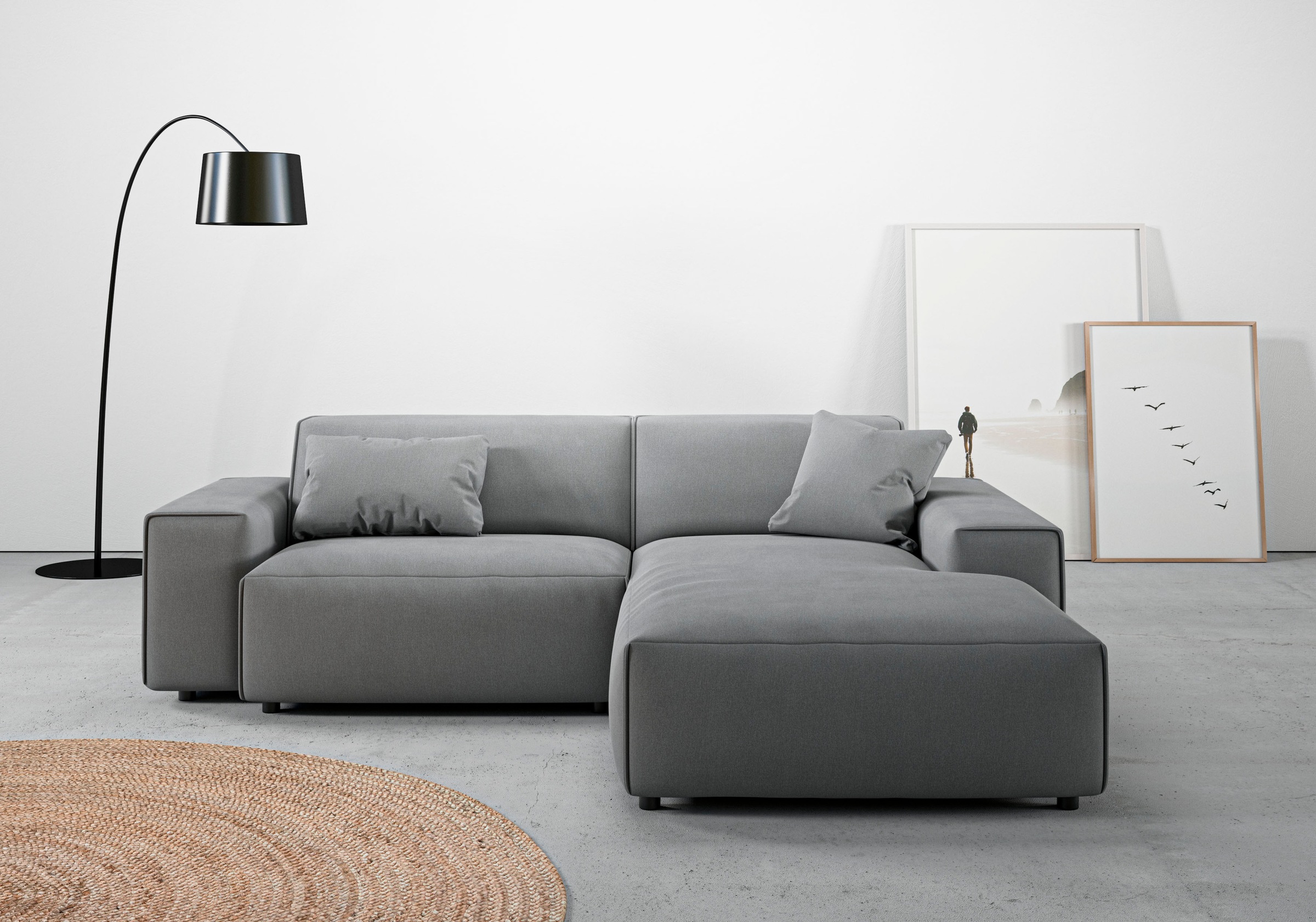 Home affaire Ecksofa "Glimminge L-Form auch in Breitcord, Feincord + Easy care-Bezug," Breite 234, Zierkissen