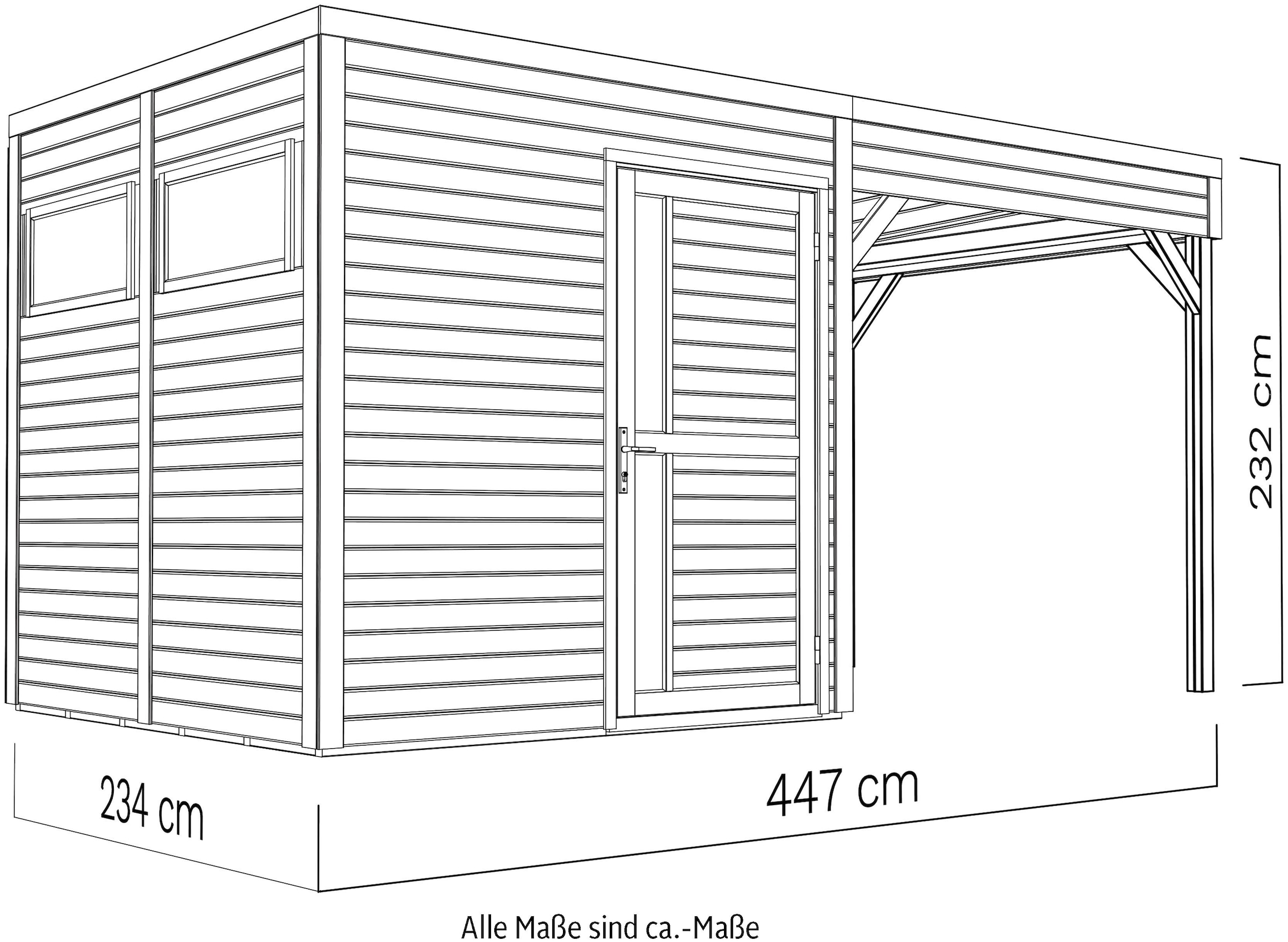 KONIFERA Gartenhaus »Cubus 2 Lounge«, mit Anbaudach