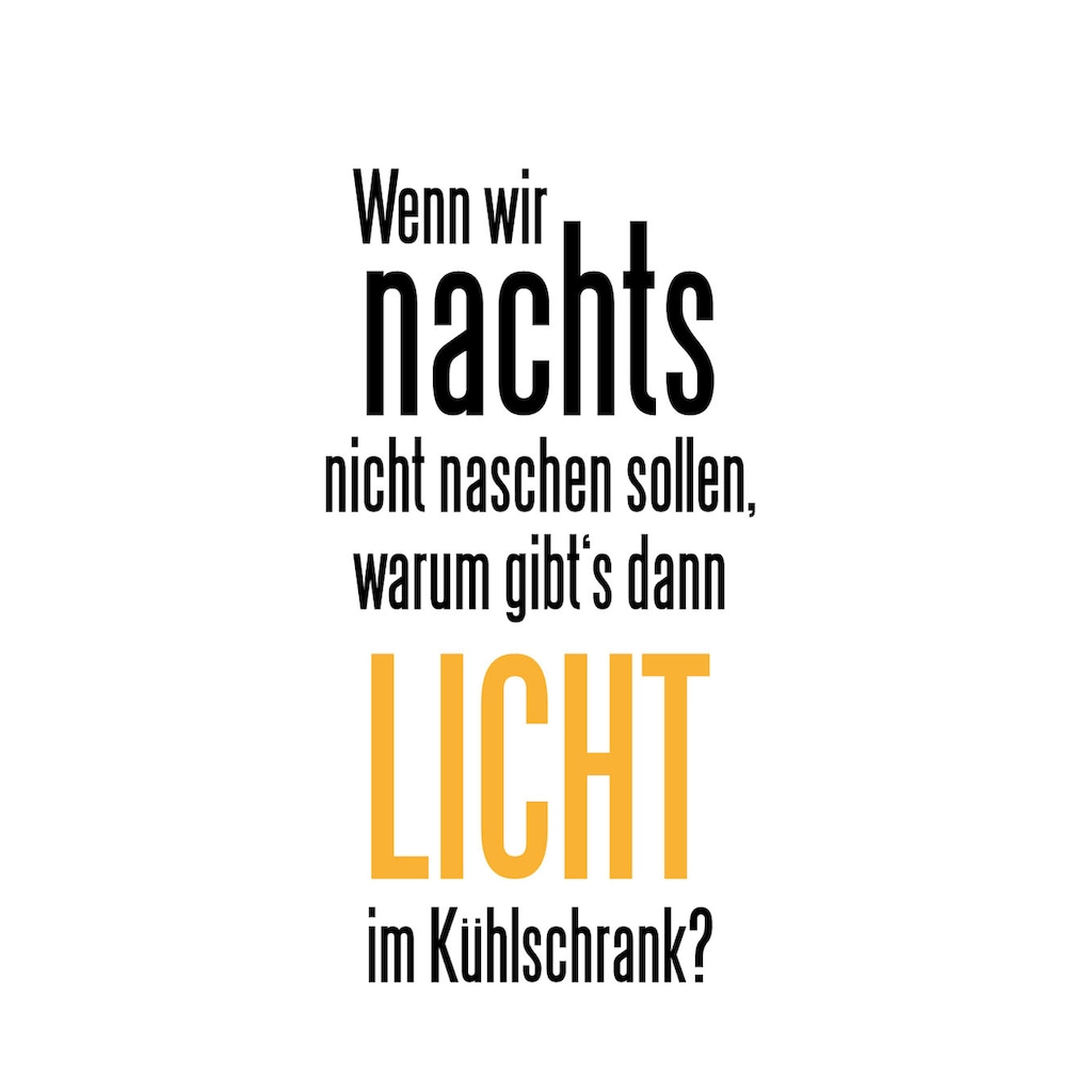 queence Wanddekoobjekt »Naschen und Licht im Kühlschrank«