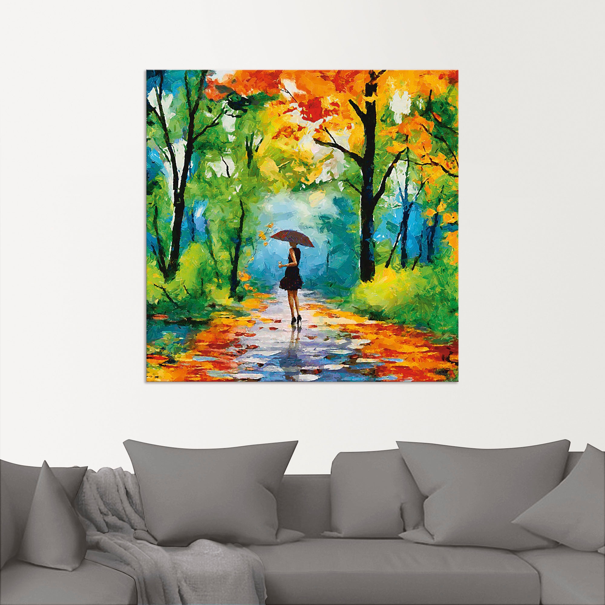 Artland Wandbild »Herbstlicher Spaziergang im Park«, Vier Jahreszeiten Bilder, (1 St.), als Alubild, Outdoorbild, Leinwandbild, Poster, Wandaufkleber