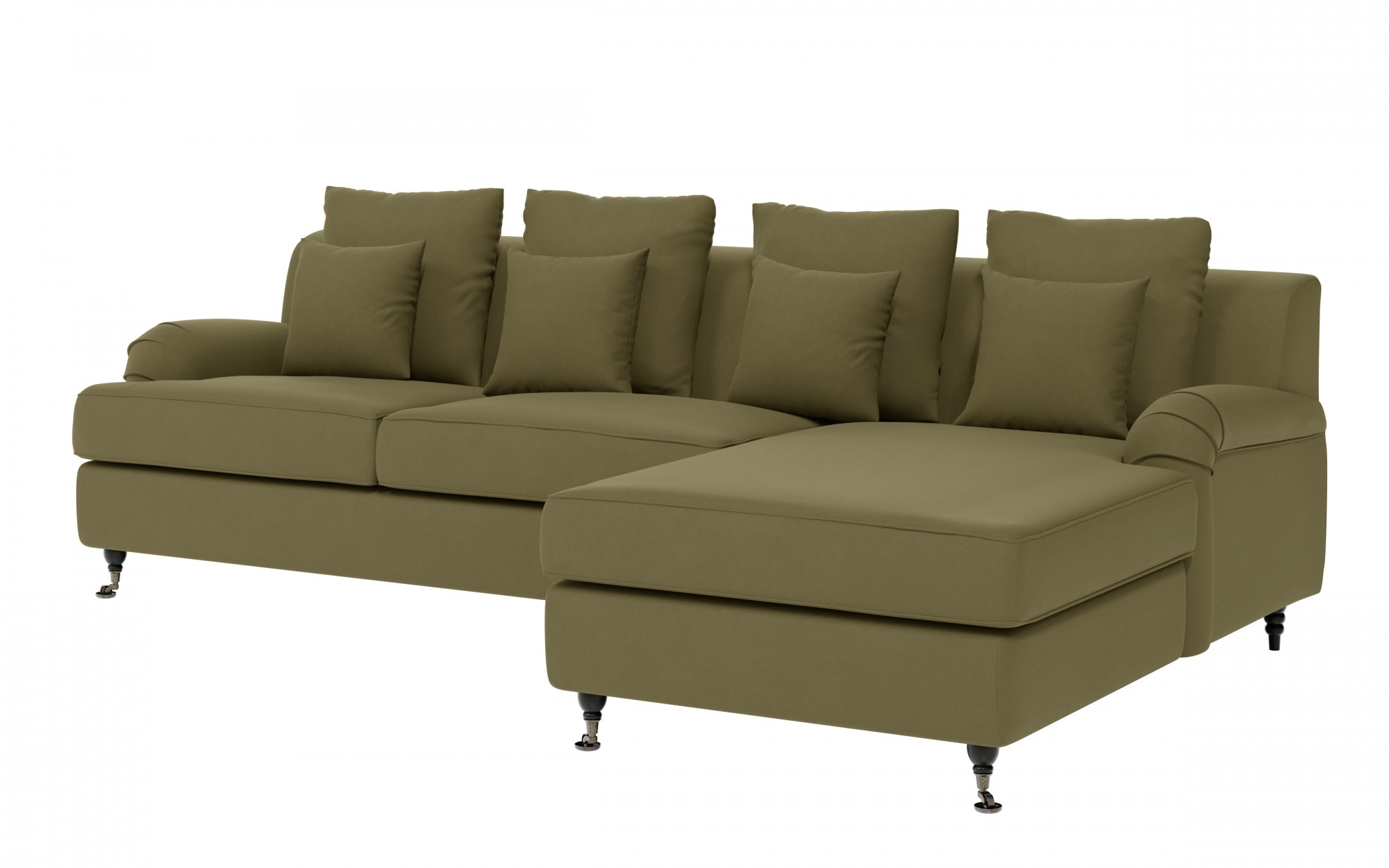 Guido Maria Kretschmer Home&Living Ecksofa »NORIN L-Form«, zwei Fußarten: vorne - Rollen, hinten - Holzfüße