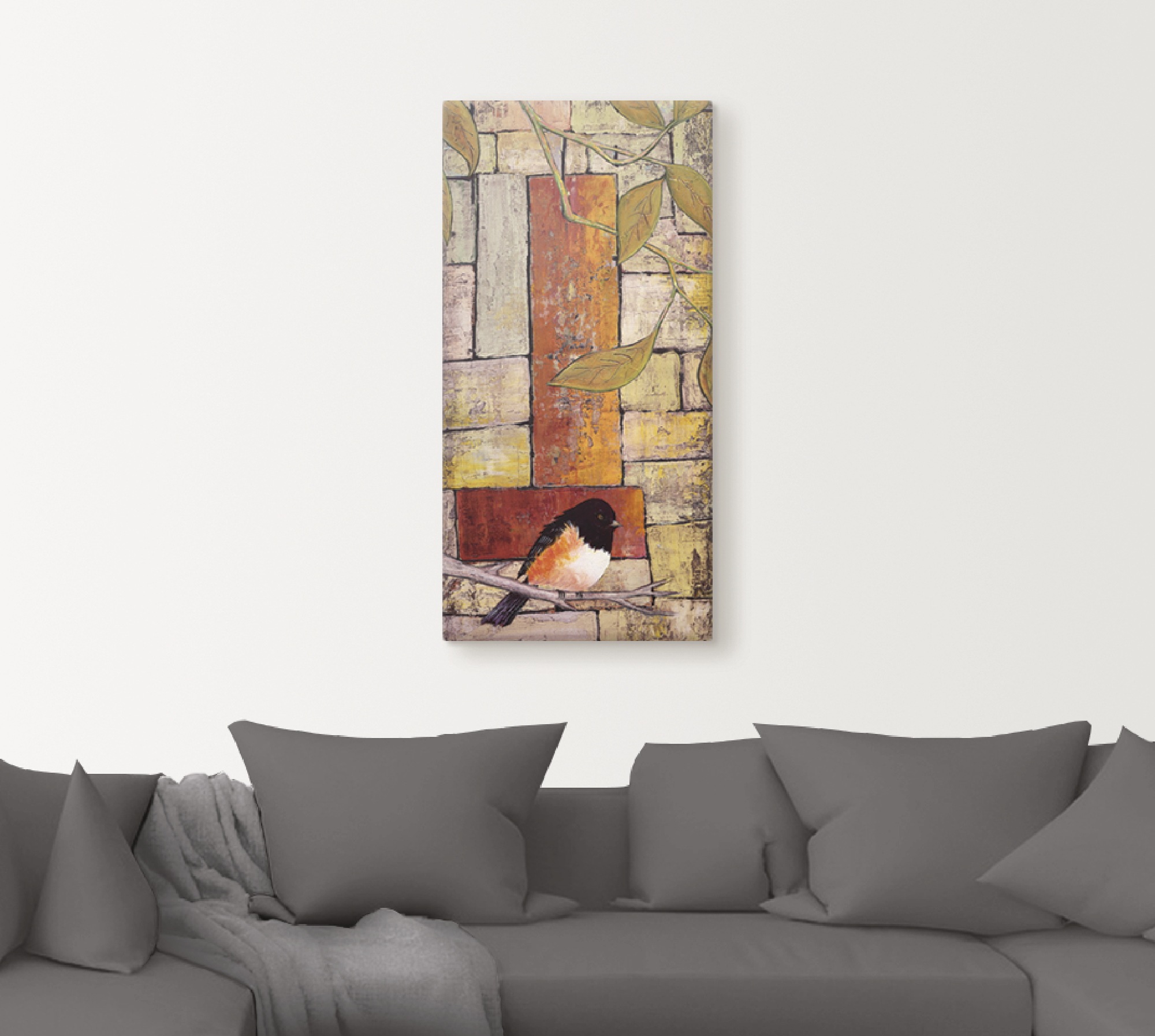 Artland Leinwandbild "Vogel auf einem Ast I" Vögel 1 Stk. tlg. als Leinwand günstig online kaufen