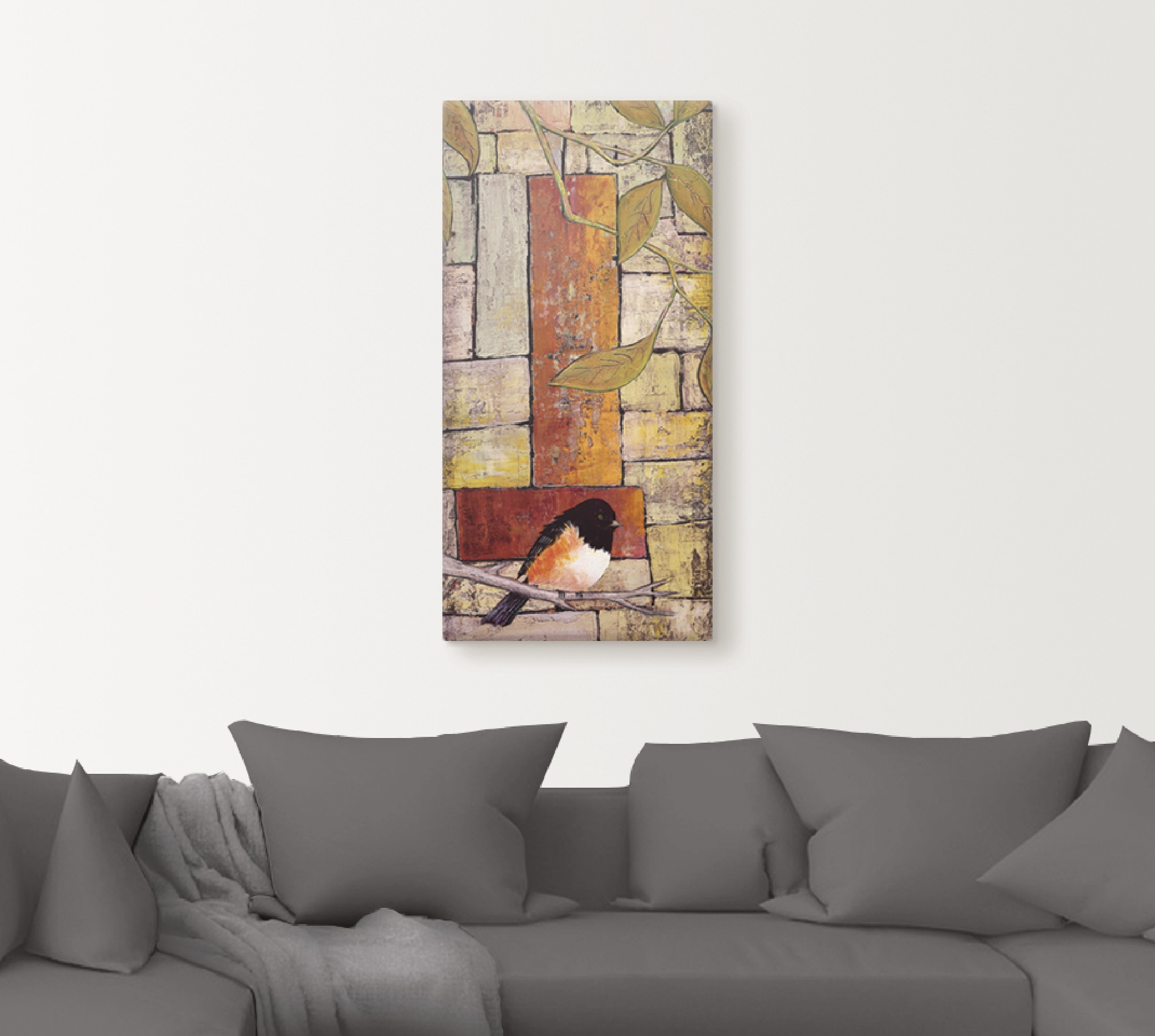 Artland Wandbild "Vogel auf einem Ast I", Vögel, (1 St.), als Leinwandbild günstig online kaufen