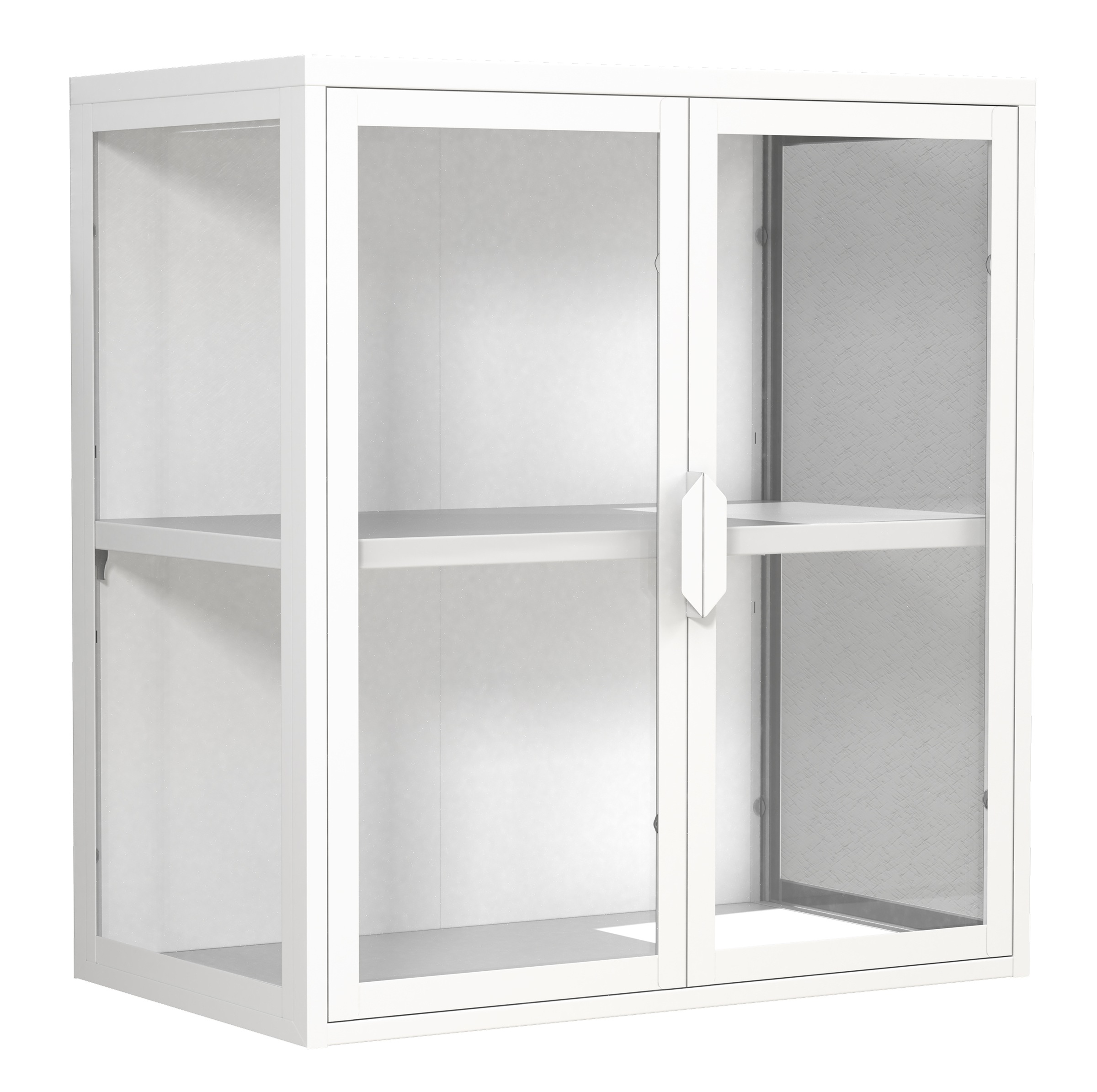 VCM Wandregal »Stahl Wandvitrine Hängevitrine Vitrine Glas Flokas«