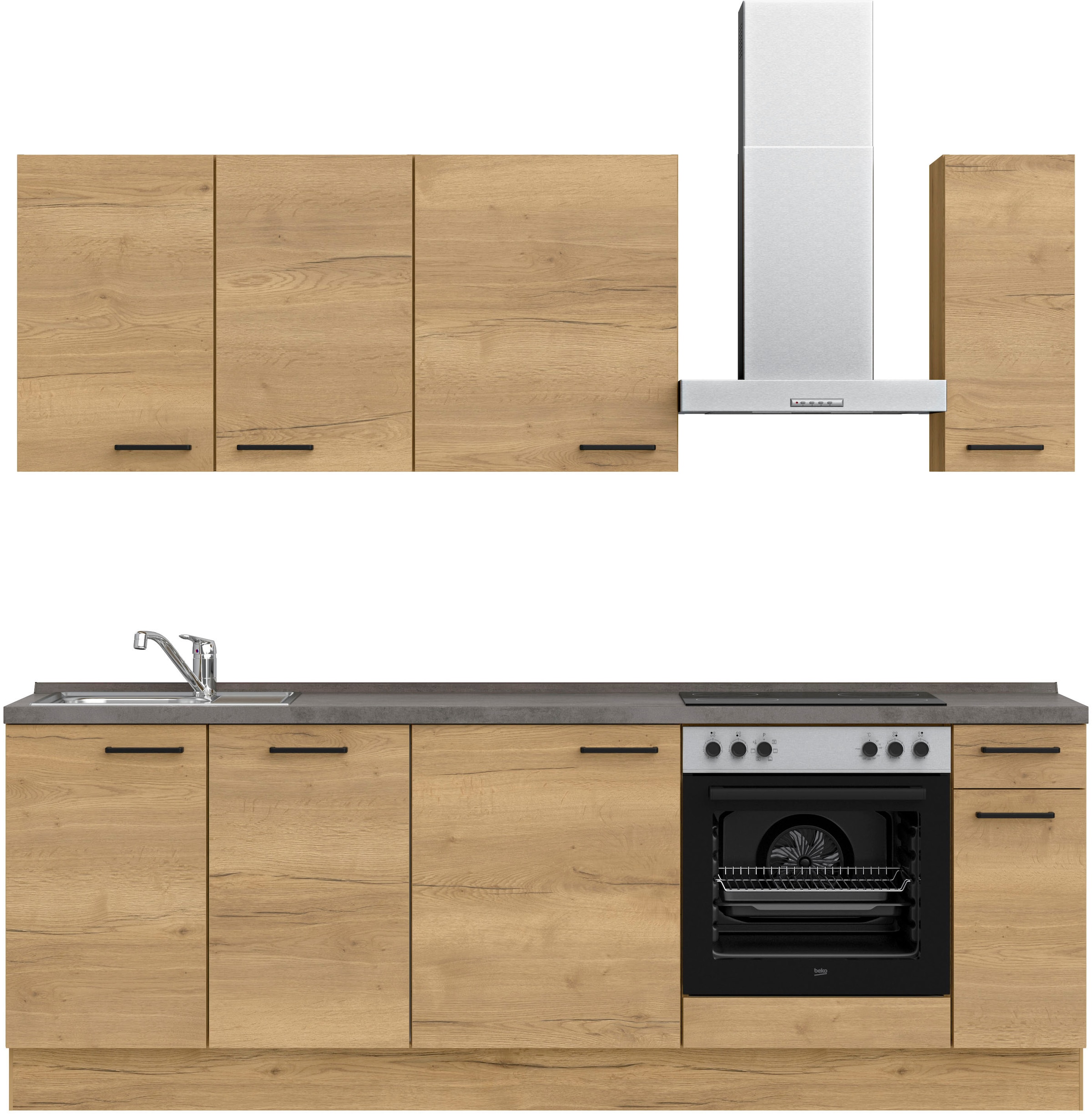 nobilia ""Structura I", NEU: individuell anpassbar mit gratis Profi-Beratung" vormontiert, Breite 240 cm, Ausrichtung wählbar, wahlw. mit E-Geräten