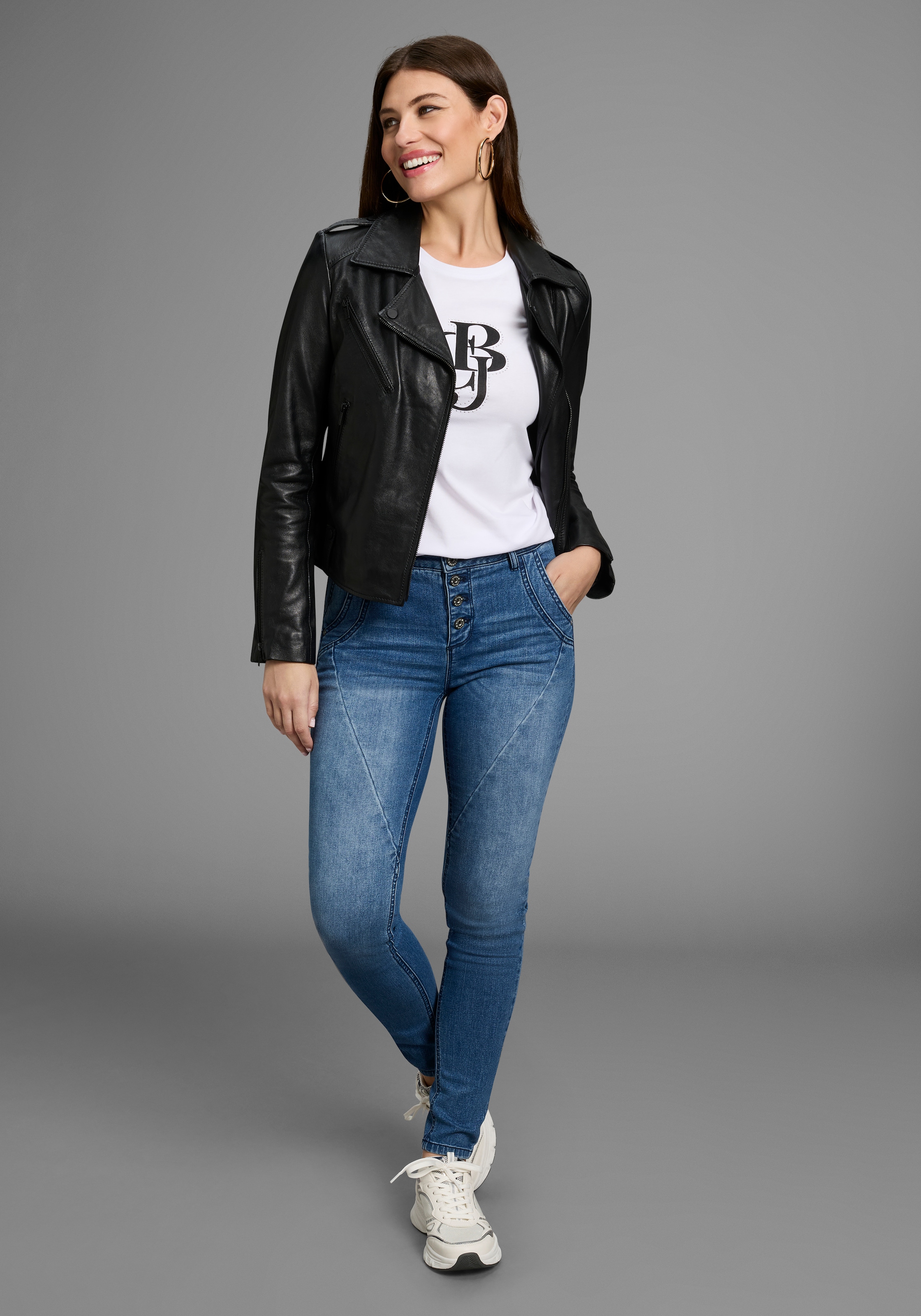 Bruno Banani T-Shirt, mit Logo-Print und Glitzersteinen - NEUE KOLLEKTION