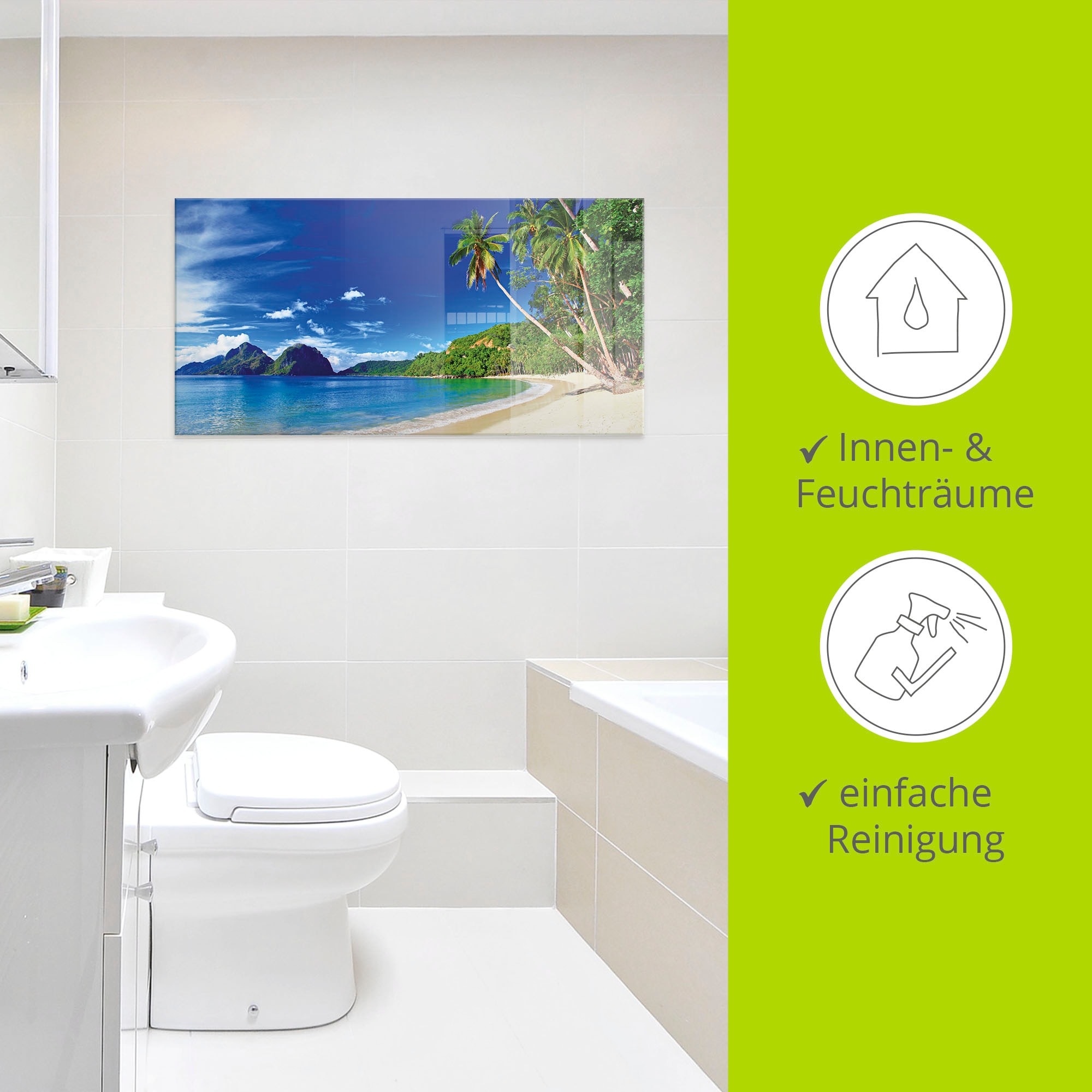 Artland Glasbild »Paradies« Küste 1 Stk. tlg. in verschiedenen Größen