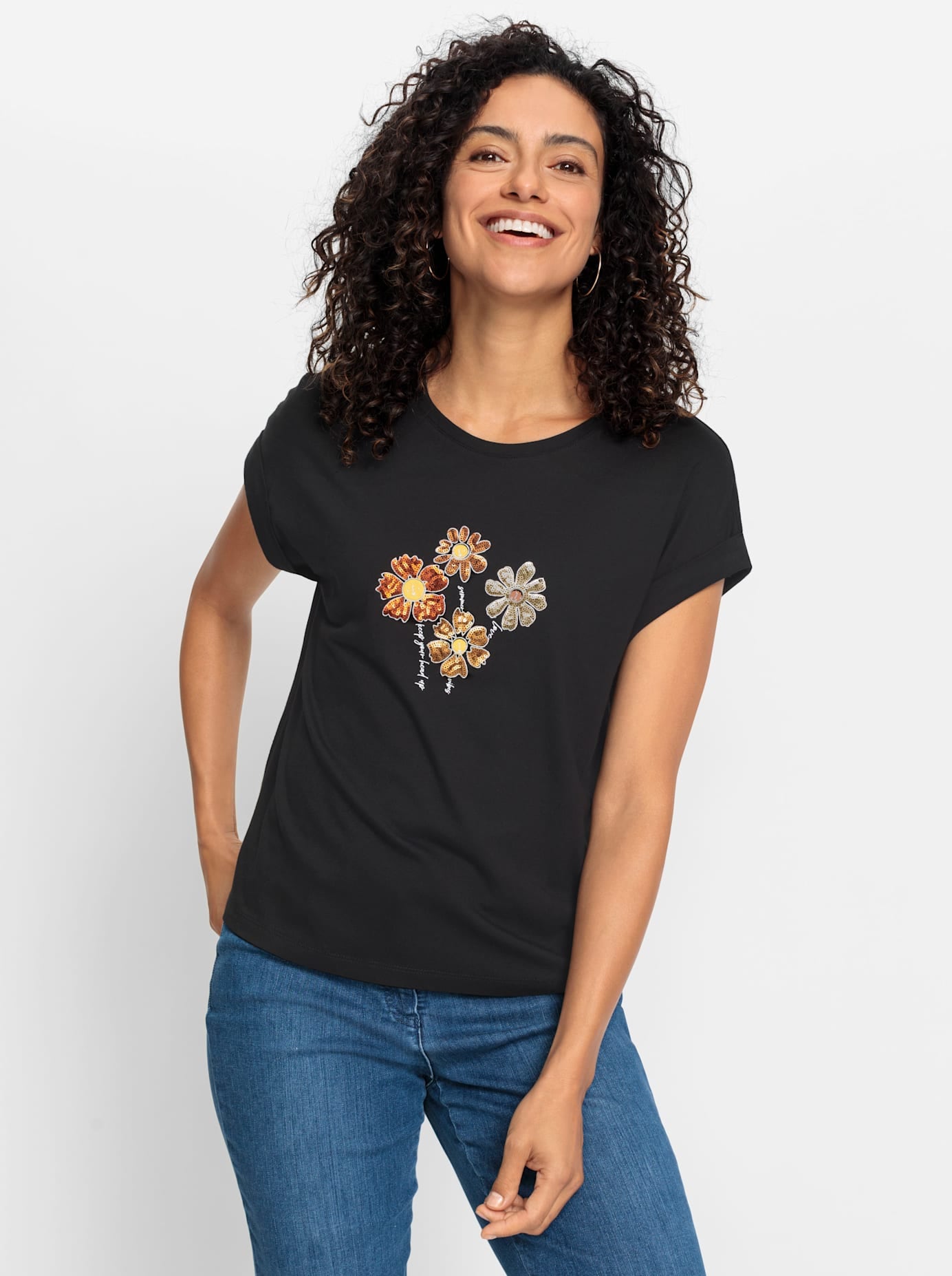 Inspirationen Rundhalsshirt »Rundhals-Shirt«, (1 tlg.)