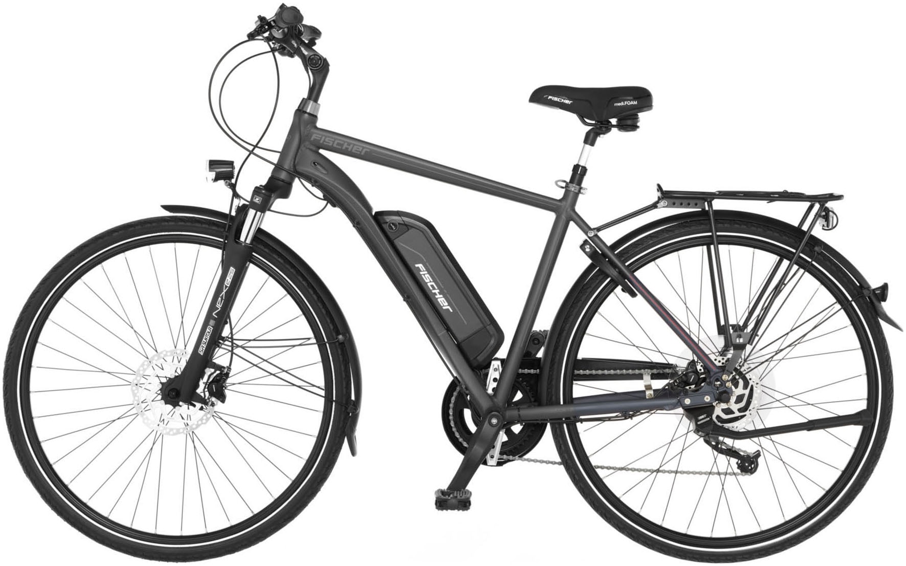 FISCHER Fahrrad E-Bike »VIATOR 1.0 Diamant 50«, 8 Gang, Shimano, Acera, Heckmotor 250 W, (mit Faltschloss), Pedelec