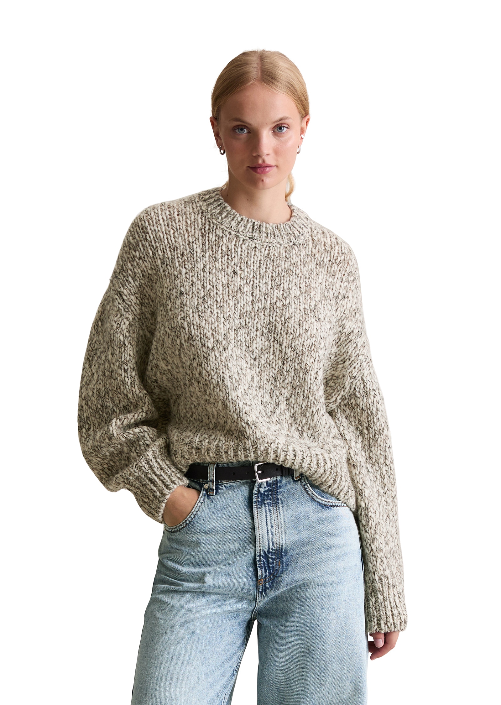 Marc OPolo DENIM Rundhalspullover Chunky-Strickpullover relaxed fit aus Sch günstig online kaufen