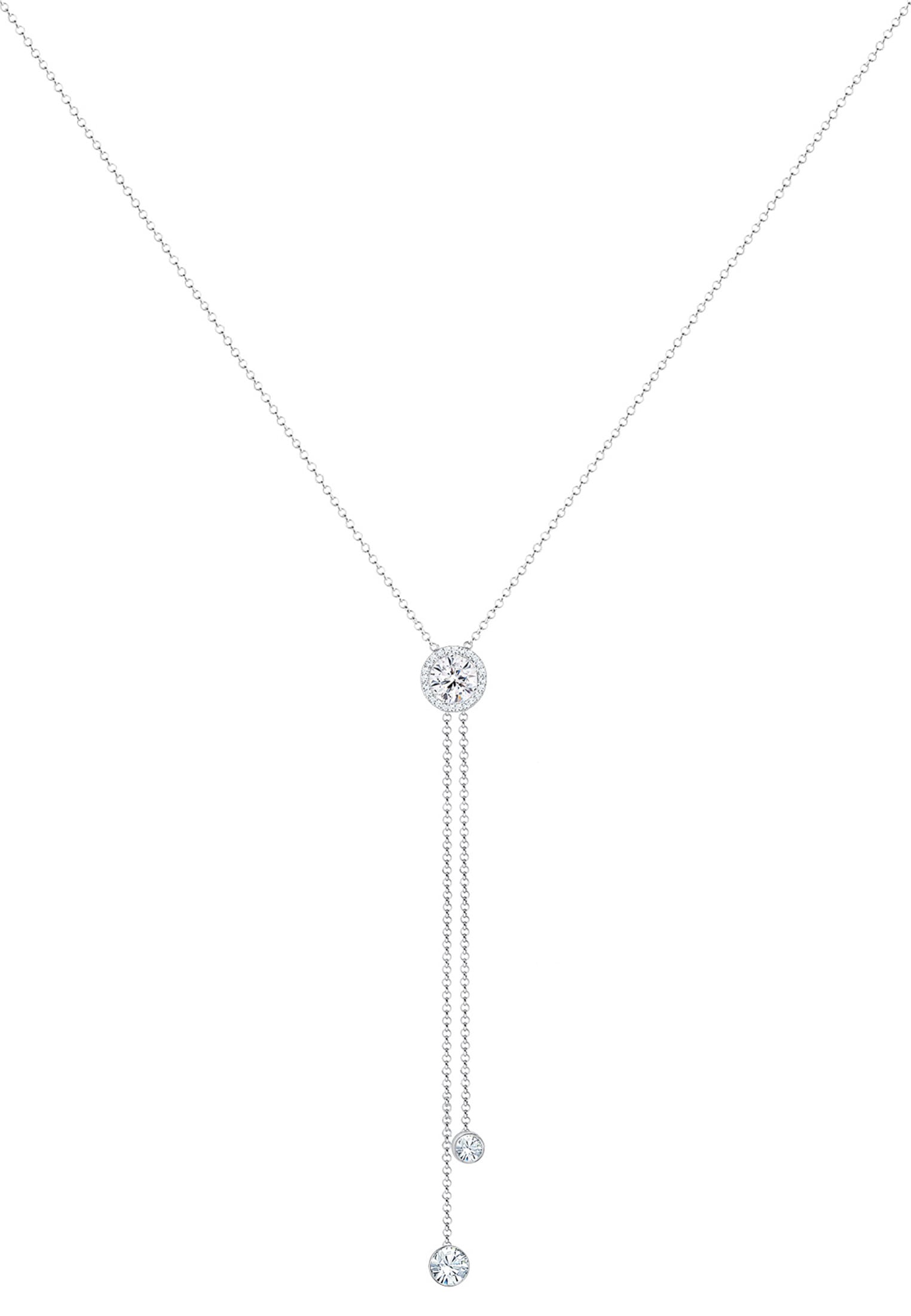 Elli Premium Collierkettchen »Y-Kette Kreis Geo Kristalle 925 Silber«