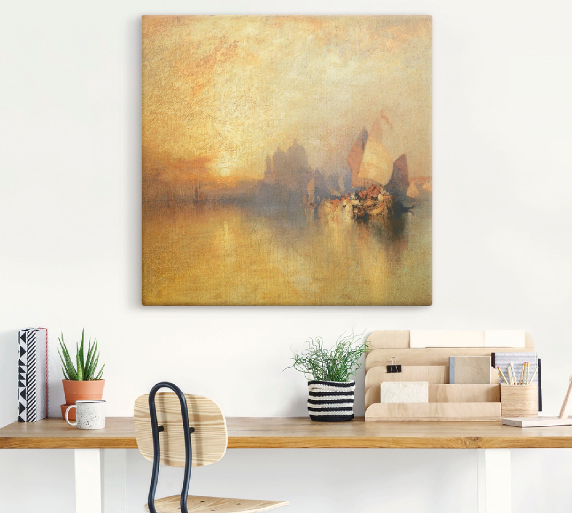 Artland Leinwandbild »Venedig bei Sonnenuntergang.«, Sonnenaufgang & -untergang, (1 St.), auf Keilrahmen gespannt