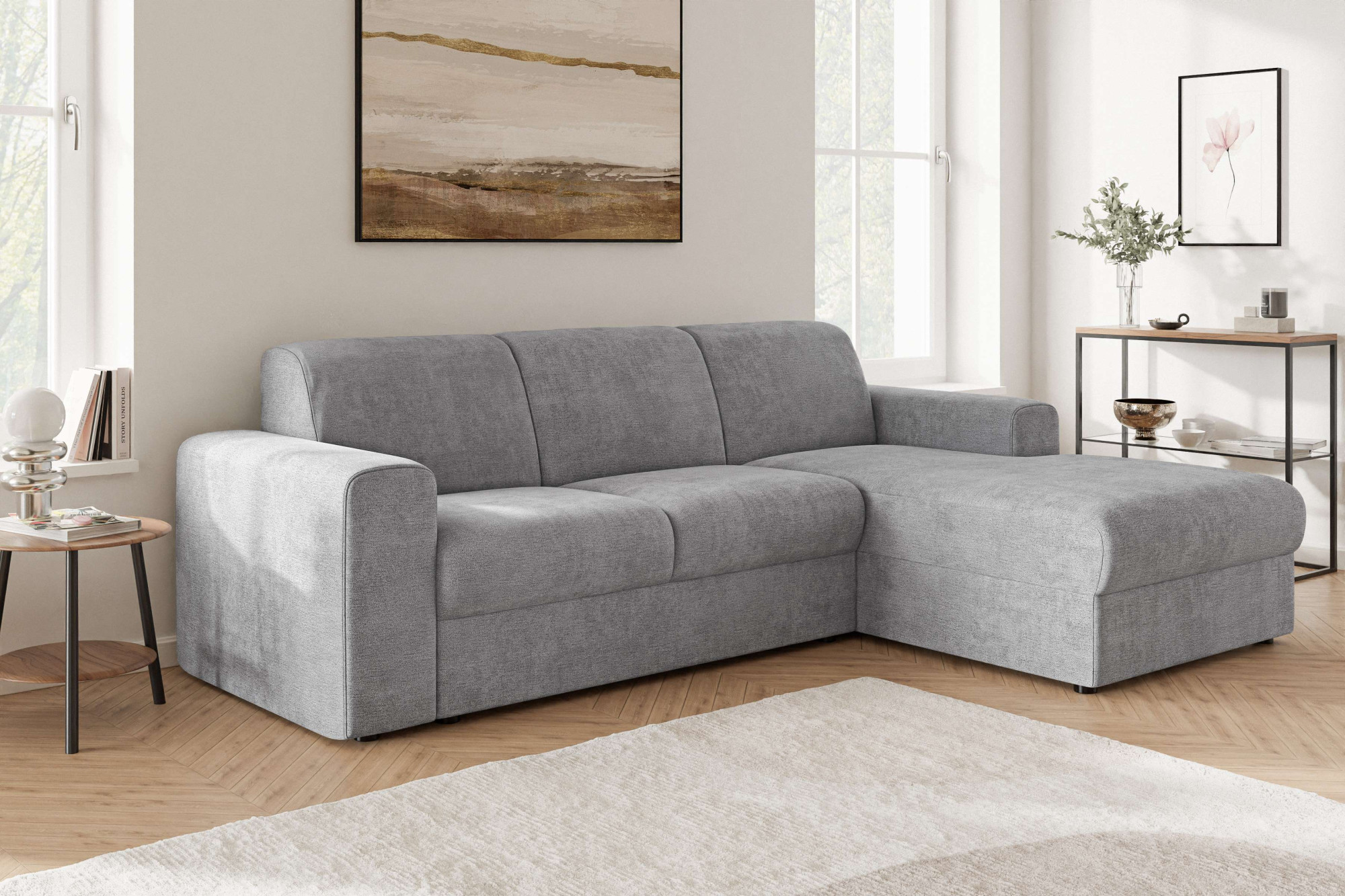OTTO home Ecksofa "BORNHOLM 2.0 L-Form, Breite 220 cm, Verlässliche Qualität, Struktur" Recamiere links/rechts bestellbar, Bezug - Chenille oder Struktur