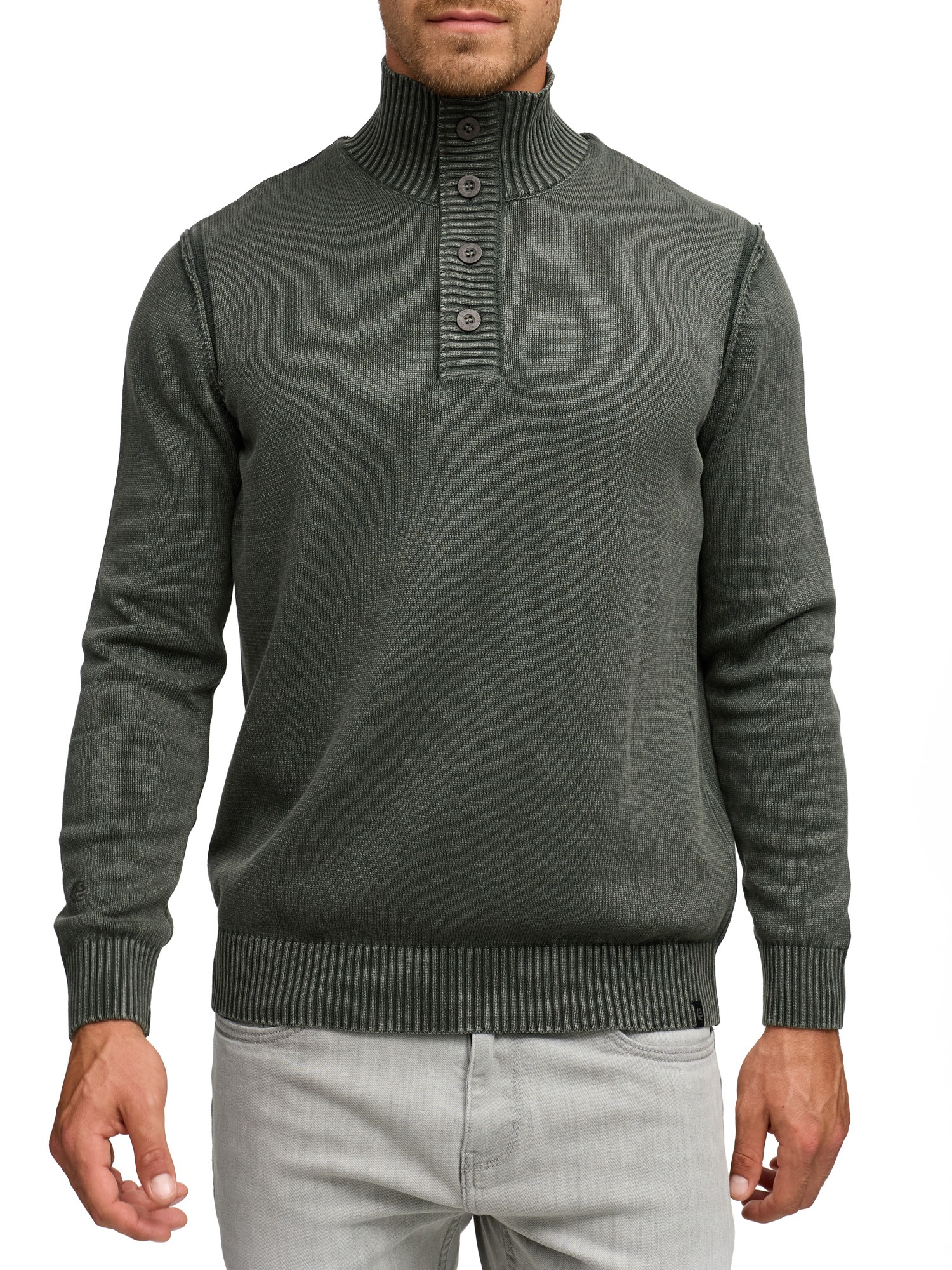 Indicode Strickpullover "INNiels ½ Placket" günstig online kaufen