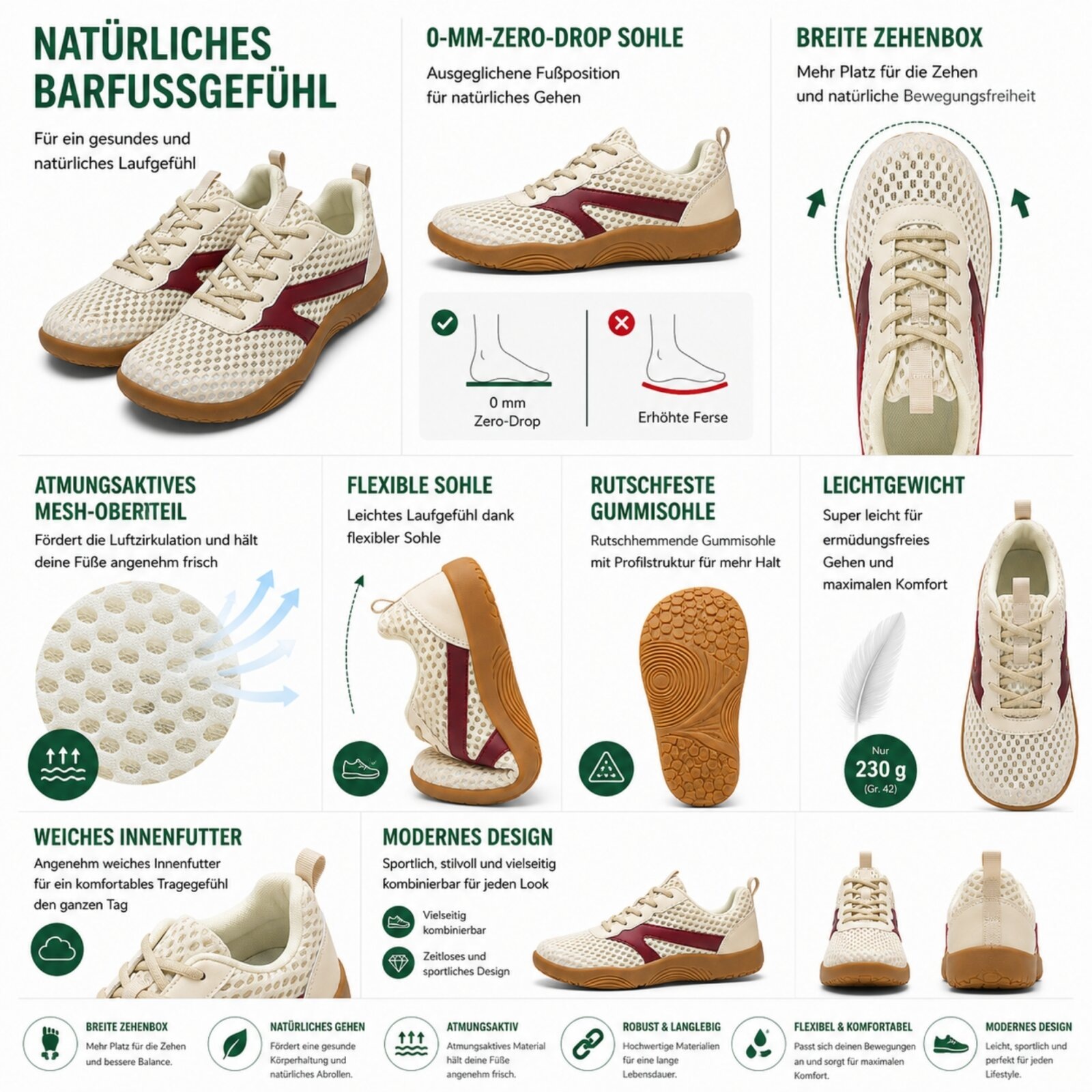 DOTALES Barfußschuh »Airflow Barfußschuhe & Barfuß Sneaker Für Damen & Herren«  Minimalschuhe