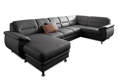 sit&more Wohnlandschaft "Mailand U-Form, B: 312 cm, XXL-Couch mit Komfortpolsterung" mit Schlaffunktion, Liegefl. 122x247 cm, diverse Lederqualitäten