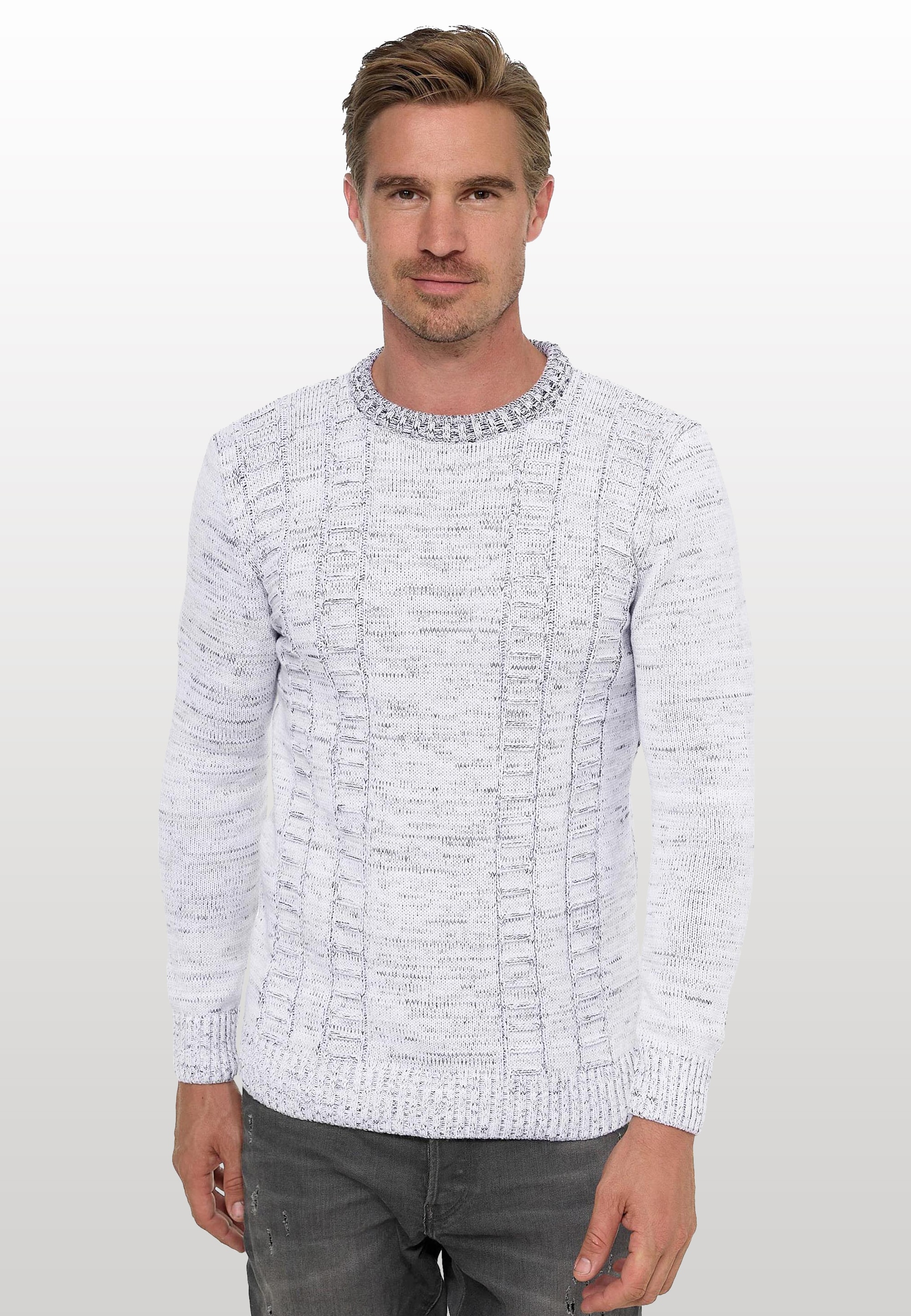 Rusty Neal Strickpullover, mit meliertem Design