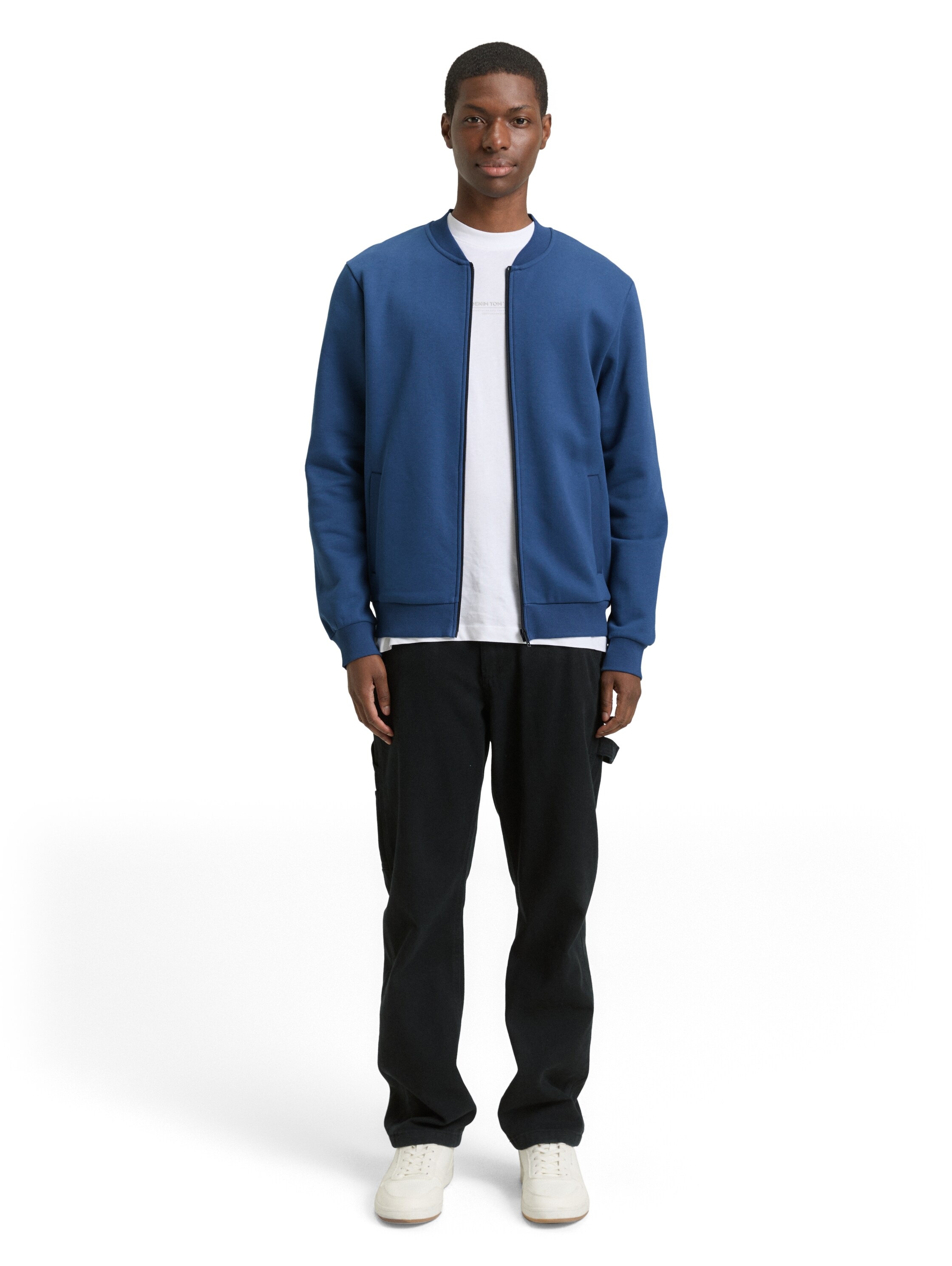 Sweatshirt TOM TAILOR DENIM, Herren, Gr. M, ocean night blau, Sweatware, Obermaterial: 60% Baumwolle, 40% Polyester, unifarben, regular fit normal, ohne Ausschnitt, Rippbündchen, Sweatshirts Sweatshirt, mit Rippbündchen 3