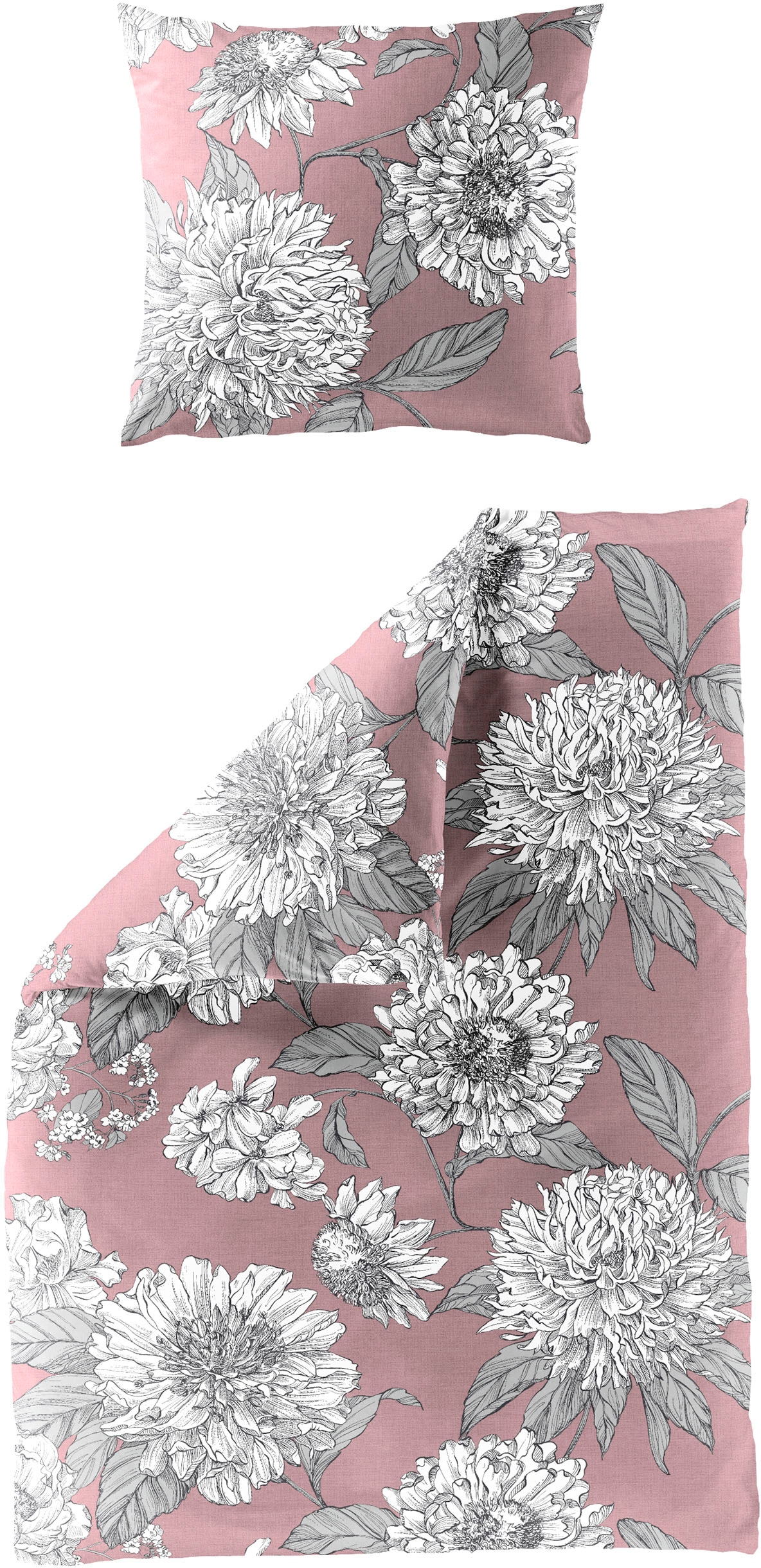 BIERBAUM Bettwäsche "3929" 2 Stk. Mako-Satin, 100 % Baumwolle, pflegeleicht günstig online kaufen