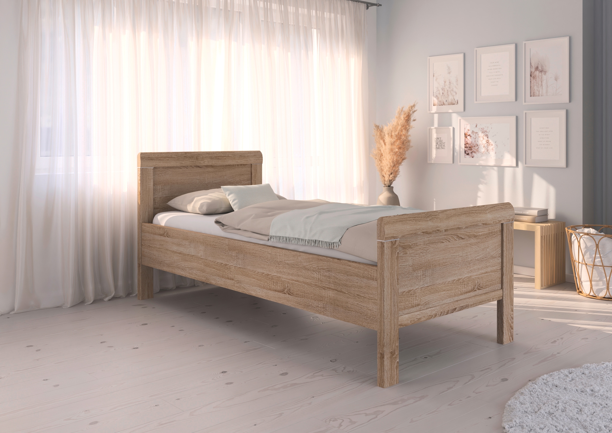 rauch Bett »Bett Einzelbett Stollenbett EVELYN« in Komforthöhe aus Holzwerkstoff in elegantem Stil MADE IN GERMANY
