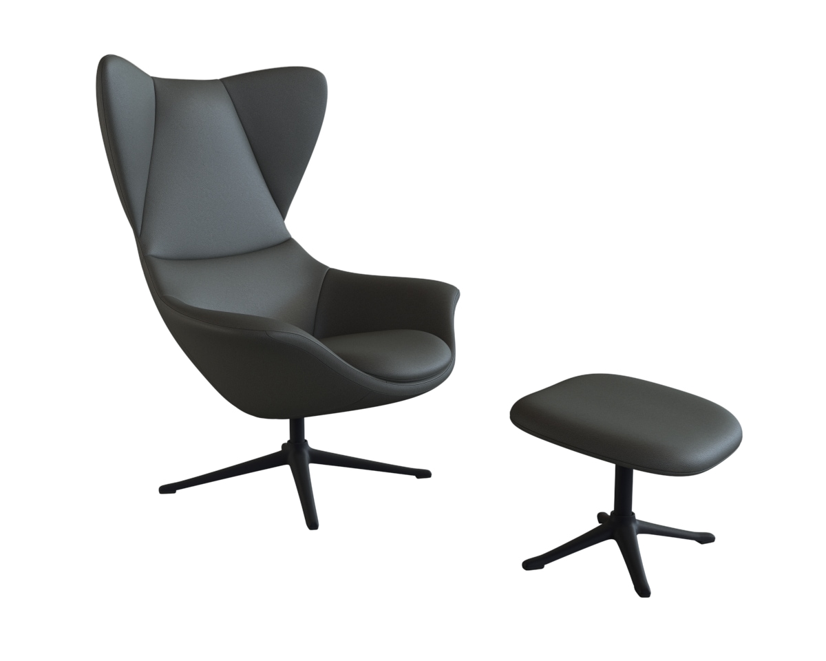 FLEXLUX Ohrensessel »Stilo Relaxsessel, TV-Sessel«, Solitär, Stil-Ikone, drehbar, Fuß schwarz